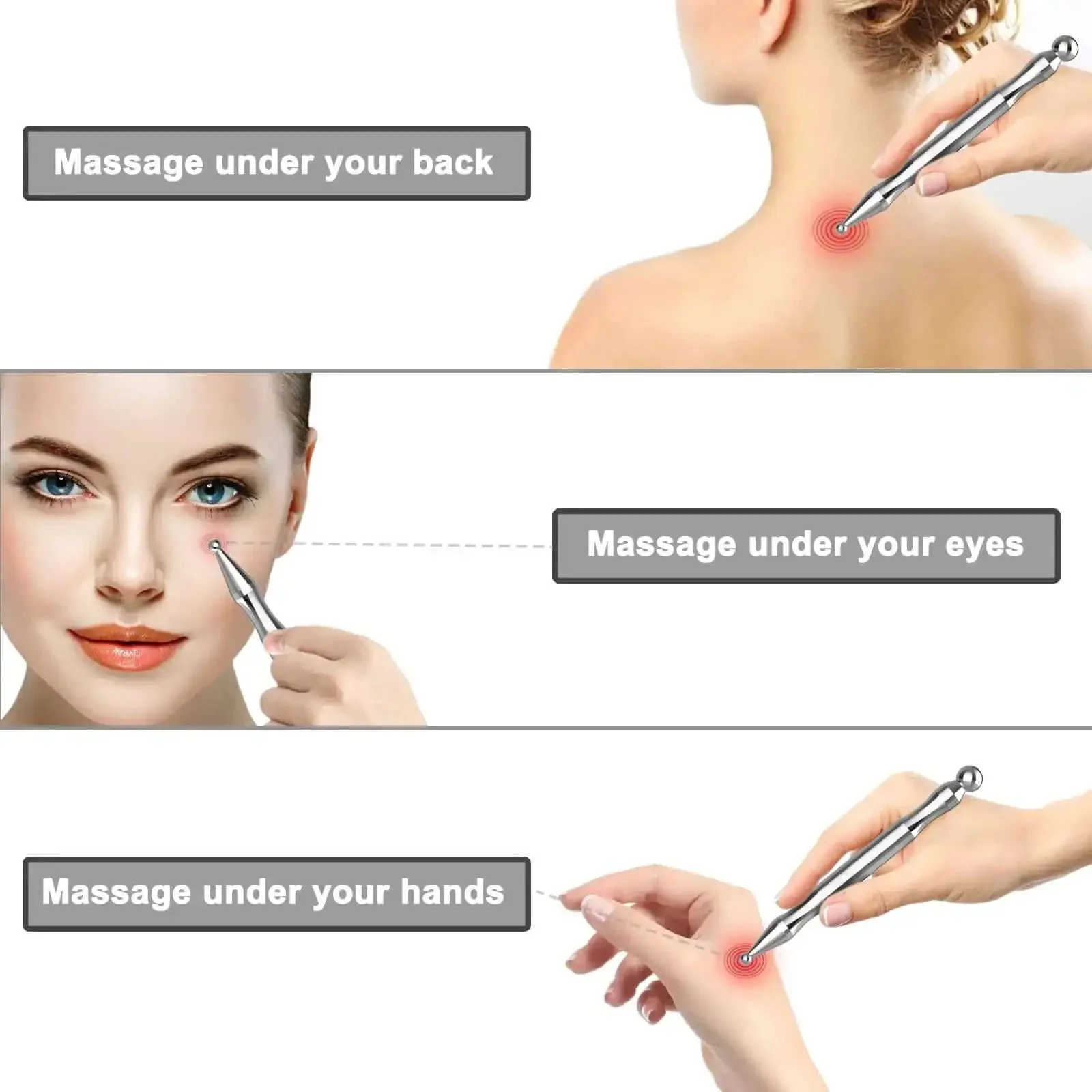 Pro Grade Stainless Steel Deep Tissue Massage Tool For Facial Reflexology And Trigger Point Therapy Sleek At Home Spa Massager For Eyes Cheeks Neck And Body With Sliding And Pressing Modes - Image 3