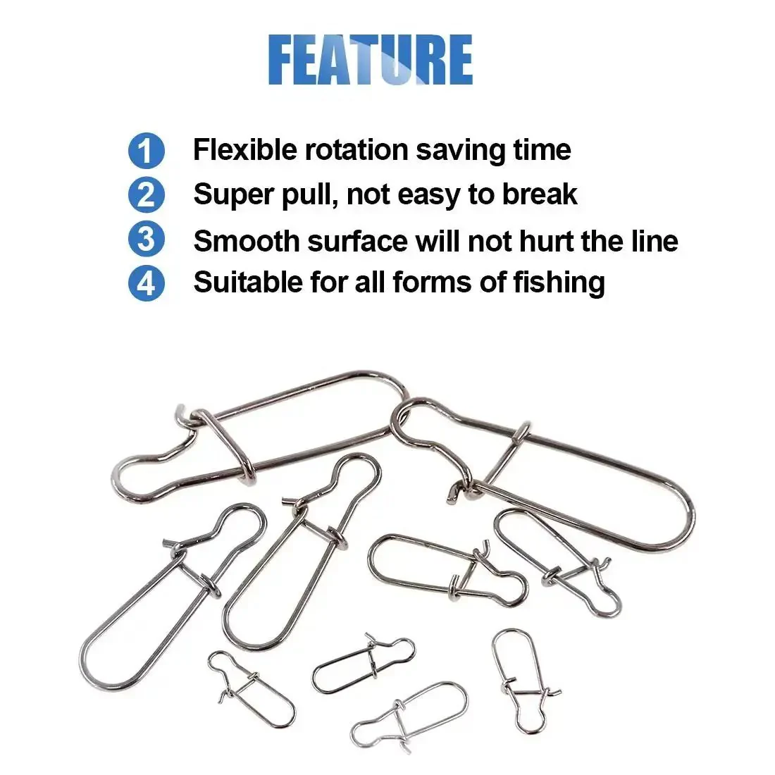 Pro Grade Stainless Steel Duo Lock Snaps With Smooth Swivels And Slide Rings For Fishing Lure Connectors, Tough Freshwater And Saltwater Gear, Assortment Kit, 40 To 220 Lb Test - Image 5