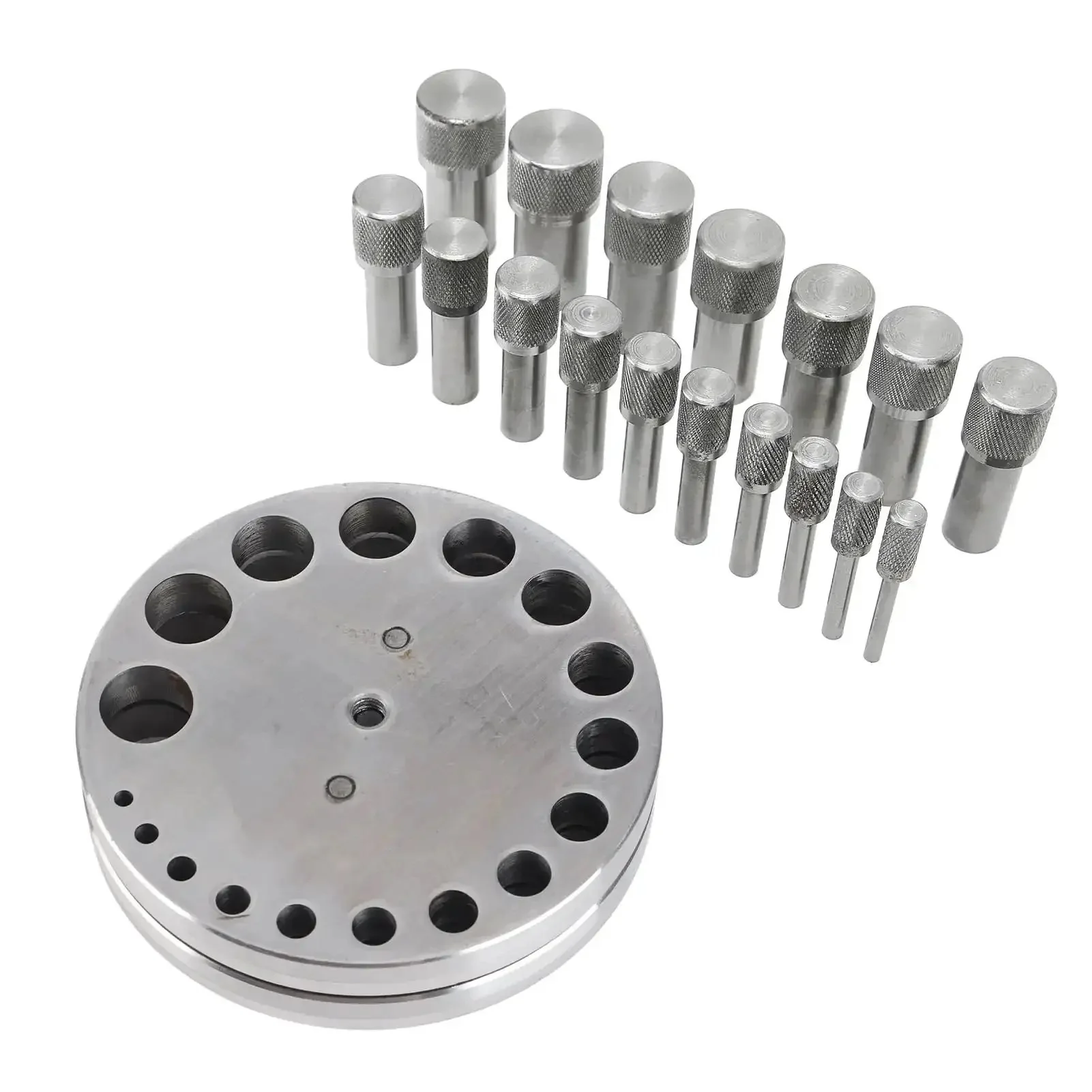 Pro Grade Steel Disc Cutter Set For Jewelry Making With Round Pendant Punch Tool And Six Dies, Flat Bottom For Accurate Punching, Precision Centering, Metal Forming, And Smooth Pendant Crafting - Image 7