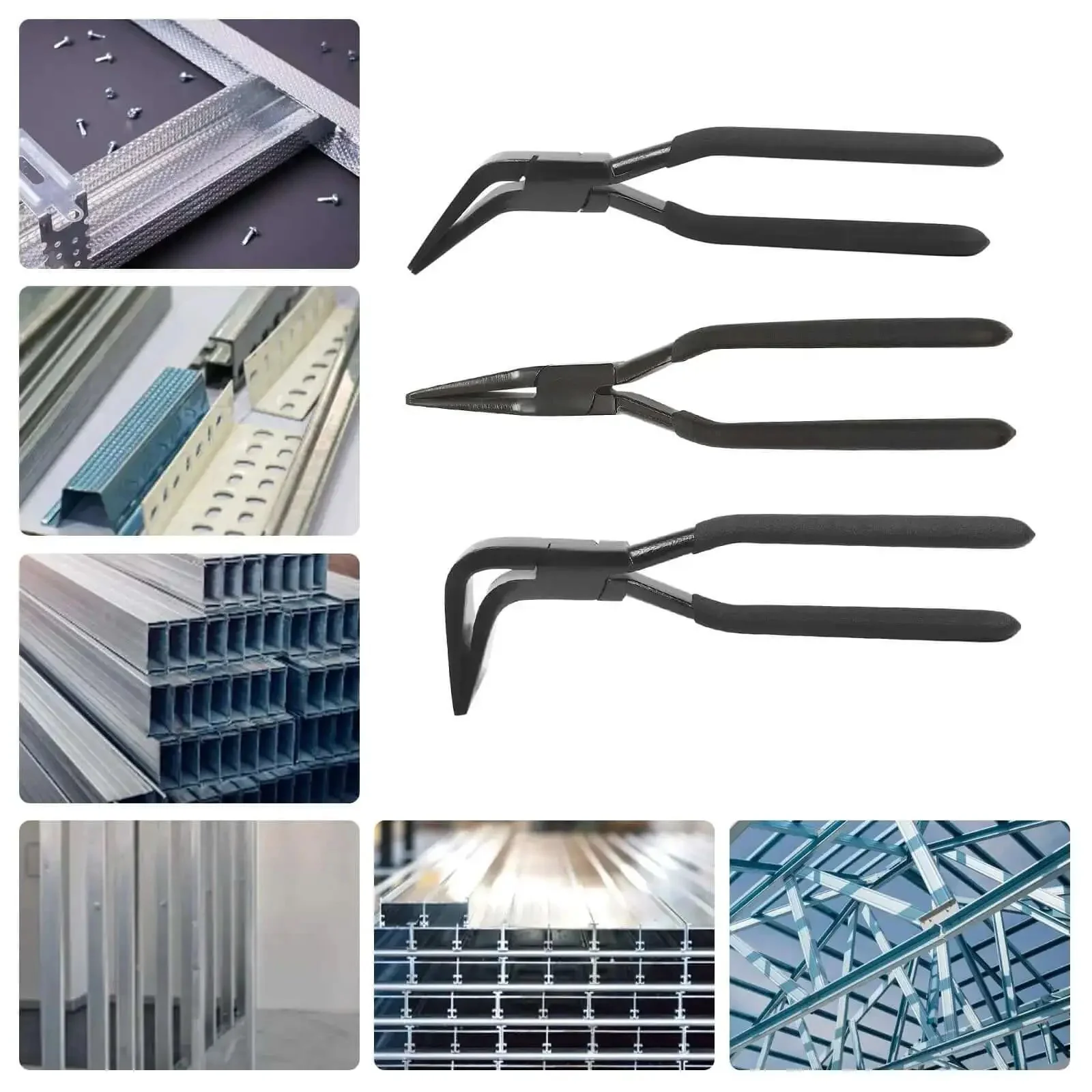 Pro Grade Three Piece Hand Seamer Sheet Metal Tool Set With Straight 45 Degree And 90 Degree Benders For Easy Bending And Flattening Carbon Steel Pliers For Roofers And Plumbers Black Finish - Image 7