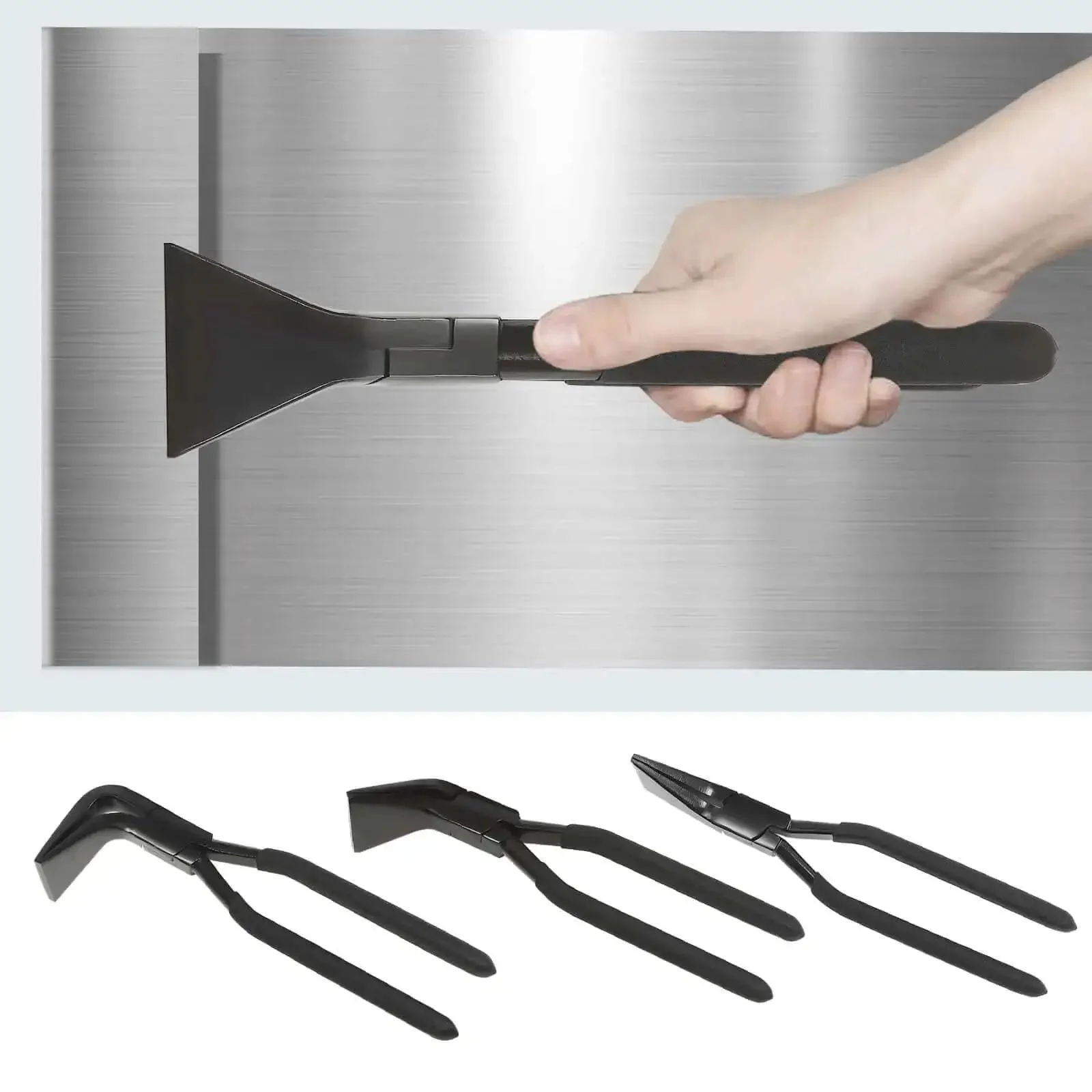 Pro Grade Three Piece Hand Seamer Sheet Metal Tool Set With Straight 45 Degree And 90 Degree Benders For Easy Bending And Flattening Carbon Steel Pliers For Roofers And Plumbers Black Finish - Image 8