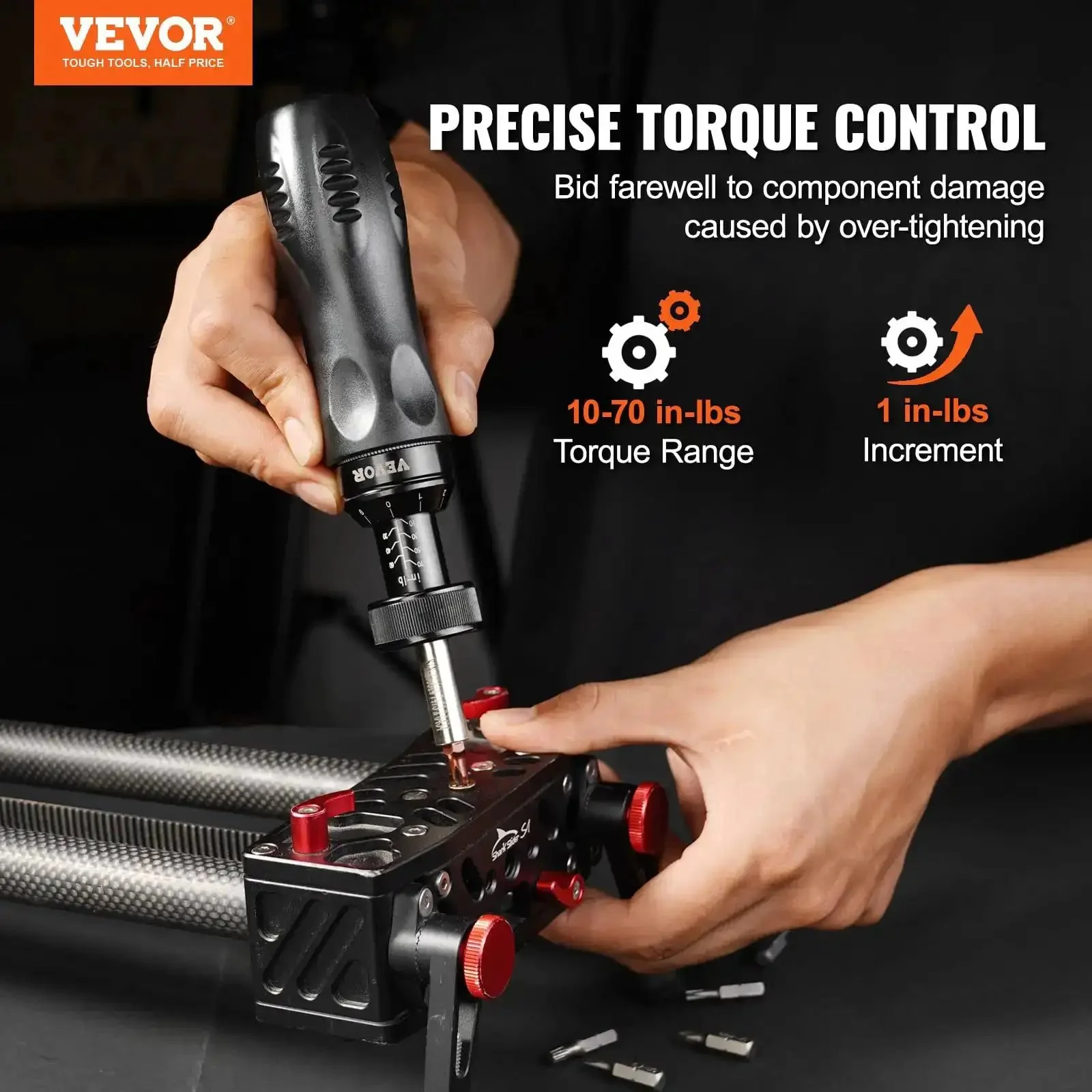 Pro Grade Torque Screwdriver With One Quarter Inch Drive Precise 10 To 70 Inch Pounds Adjustable Torque Laser Calibrated For Tightening And Loosening Small Screws Includes Threadlocker Tube - Image 6