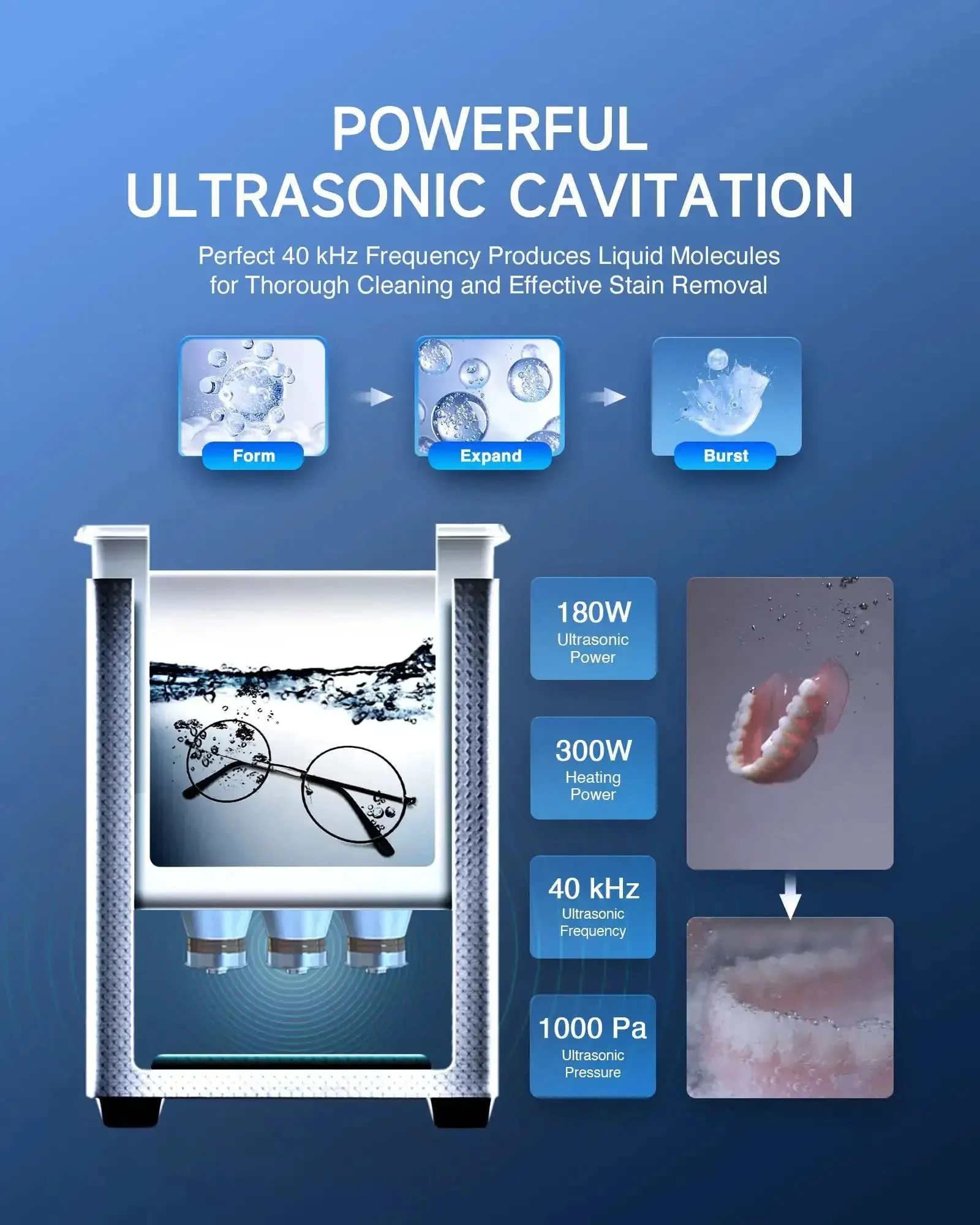 Pro Grade Ultrasonic Cleaner With Heater And Timer, 6L 1.6 Gallon Digital Sonic Cleaning Machine, 180W Stainless Steel Jewelry Glasses Watch Denture Parts Cleaner For Professionals - Image 8
