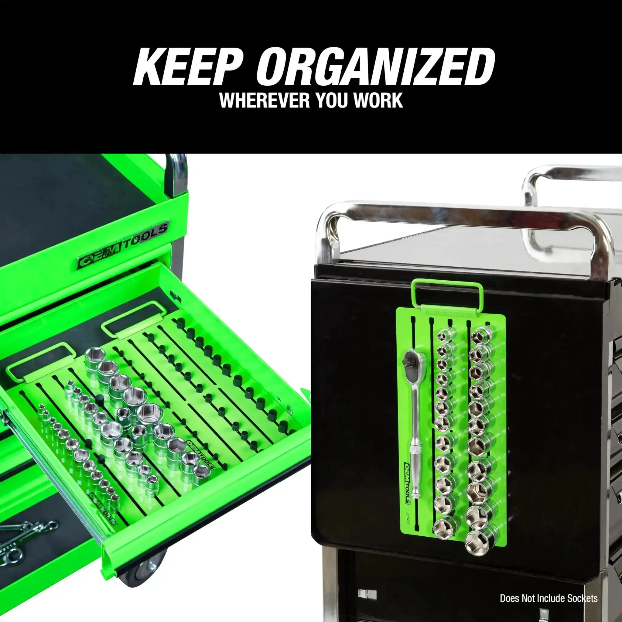 Pro Magnetic Socket Tray With Customizable Ratchet Organizer And Adjustable Drive Studs, Portable Socket Set Organizer, Five-Row Socket Holder For Toolbox And Drawer, Keeps Your Wrenches And Bits Neat And Ready - Image 4