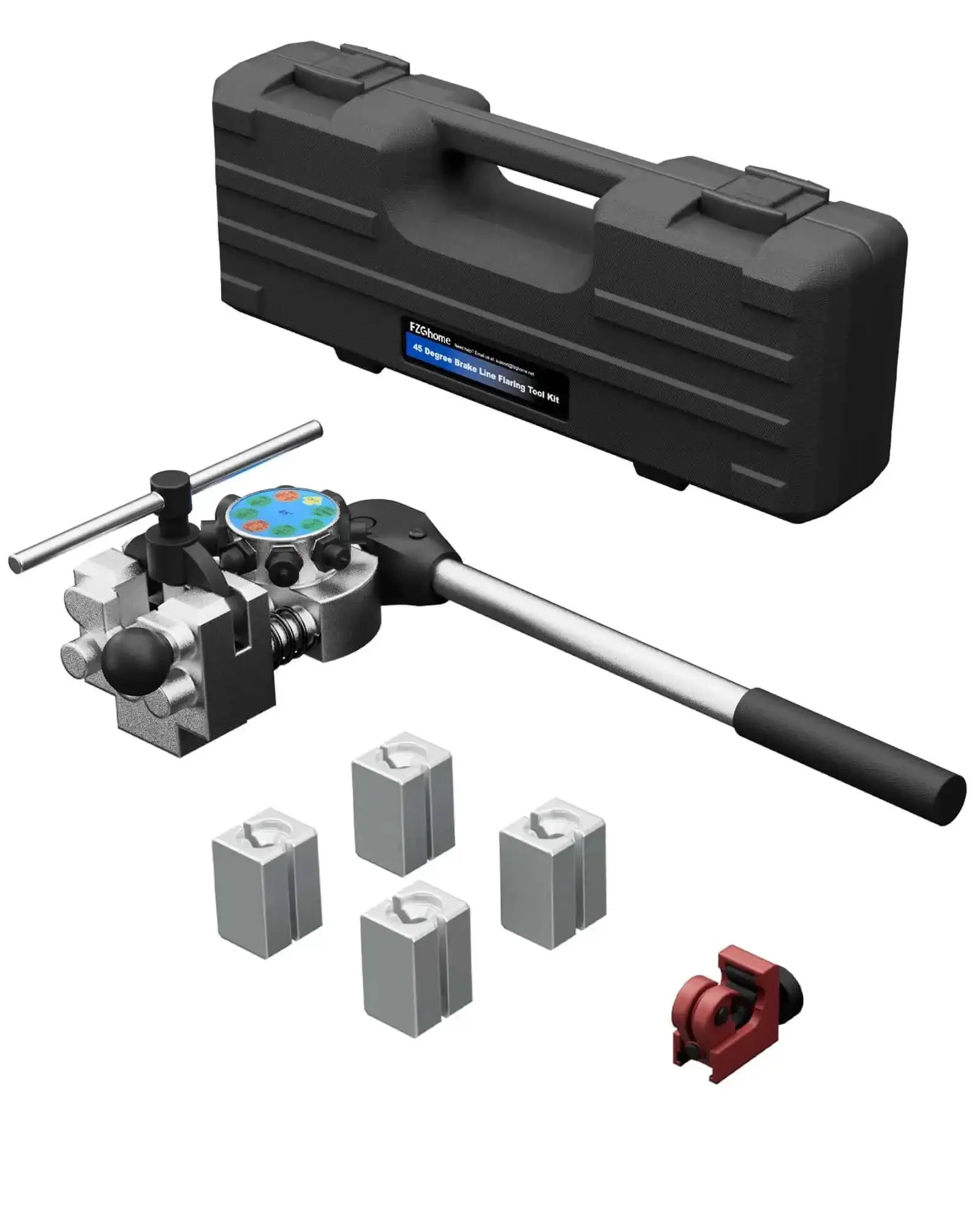 Professional Brake Line Flaring Tool Kit For 45 Degree Single Bubble And Double Flare With Wide Compatibility For 3/16 Inch 1/4 Inch 5/16 Inch And 3/8 Inch Steel And Copper Tubing For Easy At Home Or Shop Use