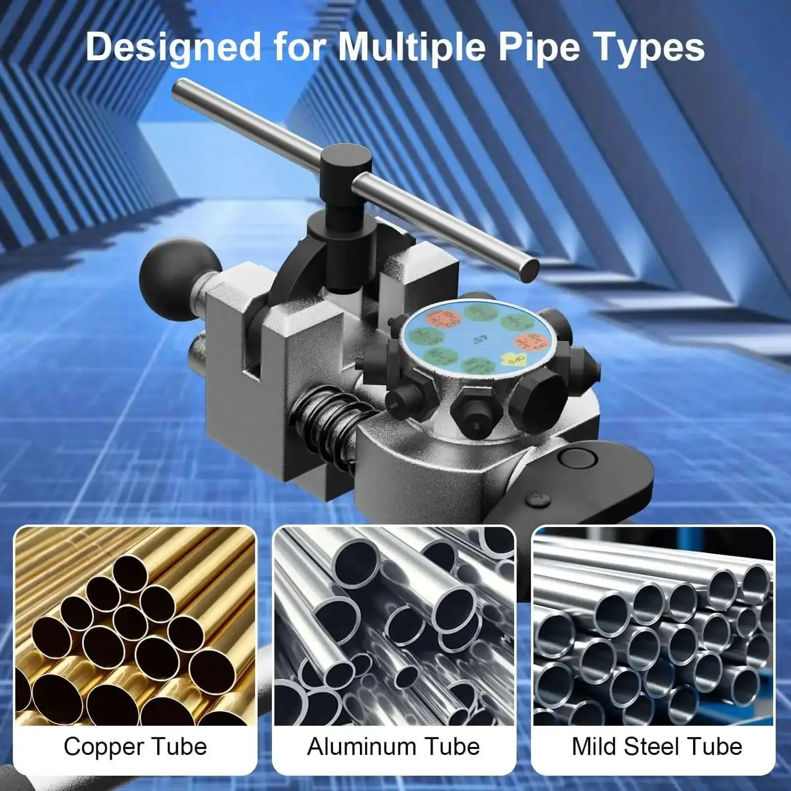 Professional Brake Line Flaring Tool Kit For 45 Degree Single Bubble And Double Flare With Wide Compatibility For 3/16 Inch 1/4 Inch 5/16 Inch And 3/8 Inch Steel And Copper Tubing For Easy At Home Or Shop Use - Image 4