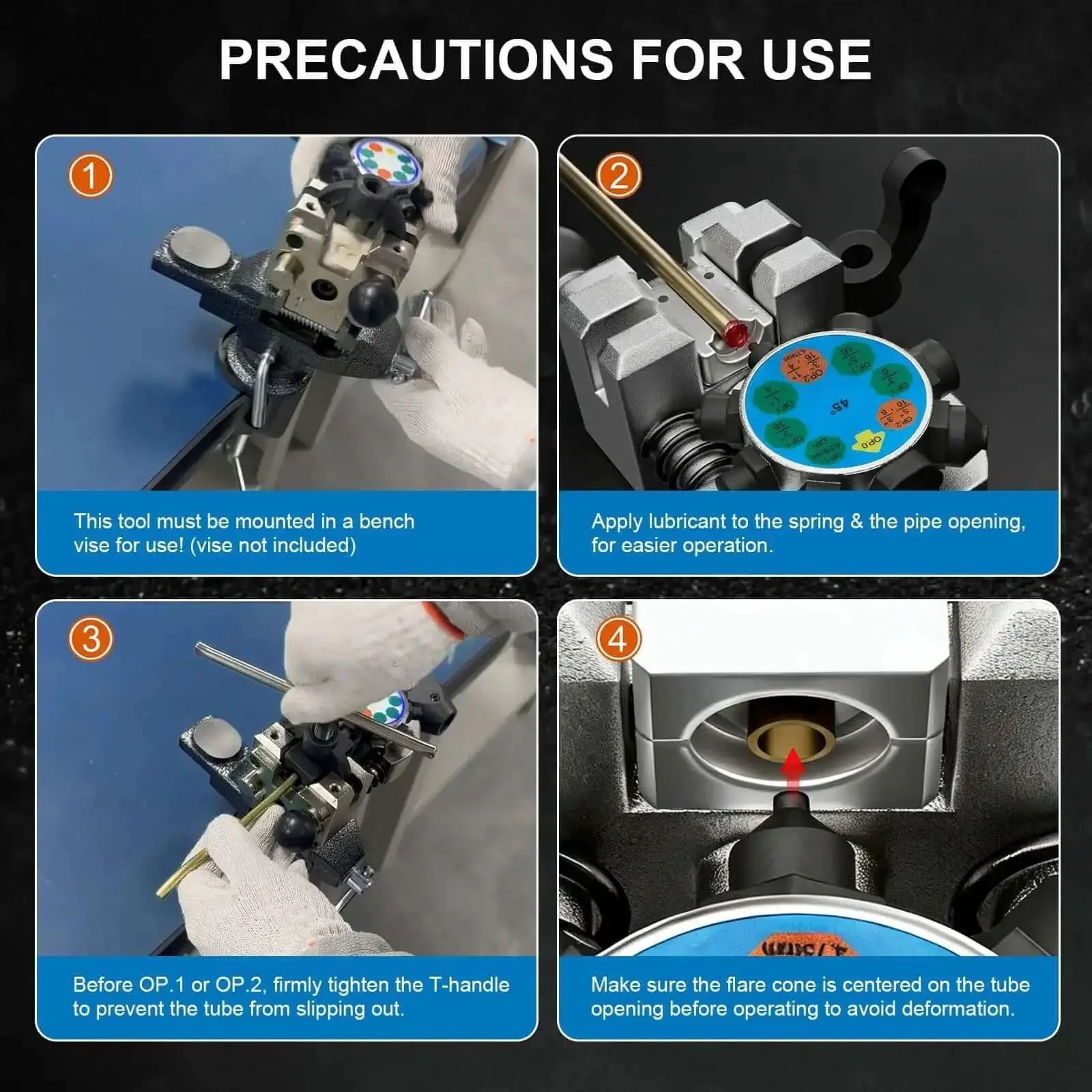 Professional Brake Line Flaring Tool Kit For 45 Degree Single Bubble And Double Flare With Wide Compatibility For 3/16 Inch 1/4 Inch 5/16 Inch And 3/8 Inch Steel And Copper Tubing For Easy At Home Or Shop Use - Image 6