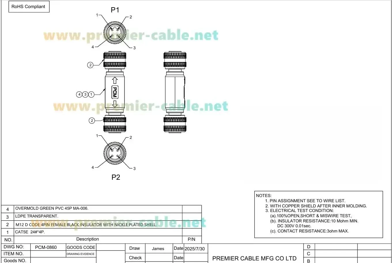 Profinet M12 D Code Inline Coupler 4 Pin Female To Female Shielded Cat5e Ethernet IP67 Rugged Gear For EtherNet IP EtherCAT Modbus TCP 100Mbps Two Pack - Image 2