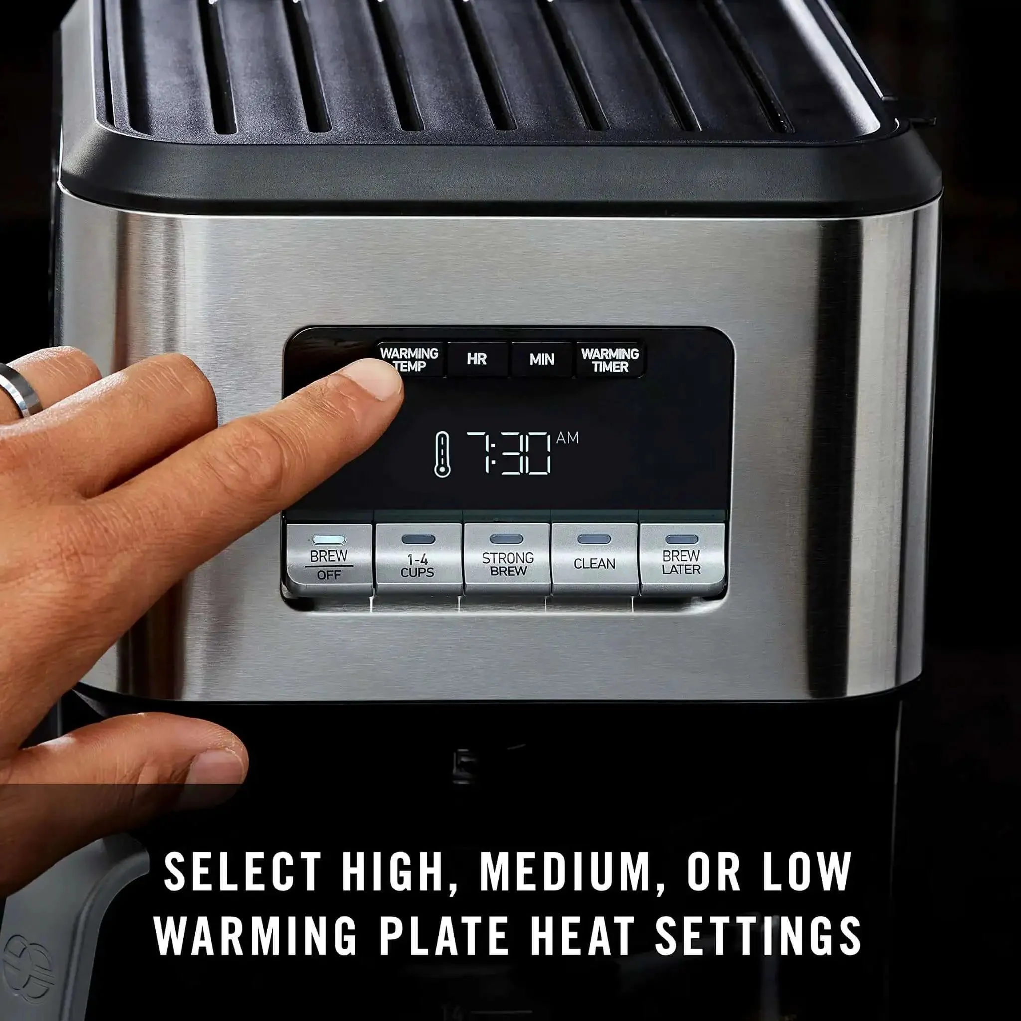 Programmable Coffee Maker With Glass Carafe, 14 Cup Capacity, Stainless Steel Finish, Brew Temperature Perfected From 195 To 205 Degrees, Auto Brew Wake Up Timer, Easy Pour, No Guesswork Coffee Machine For Home Or Office - Image 5