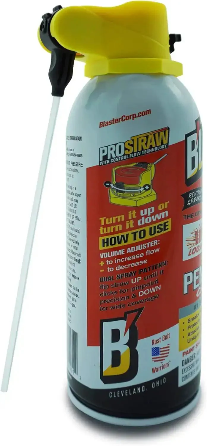 ProStraw Dual Spray Rust Penetrant And Lubricant For Automotive Industrial Marine And Plumbing Gear That Breaks Free Rusted Or Frozen Parts With Adjustable Flow 11 Oz Pack Of 12 - Image 4