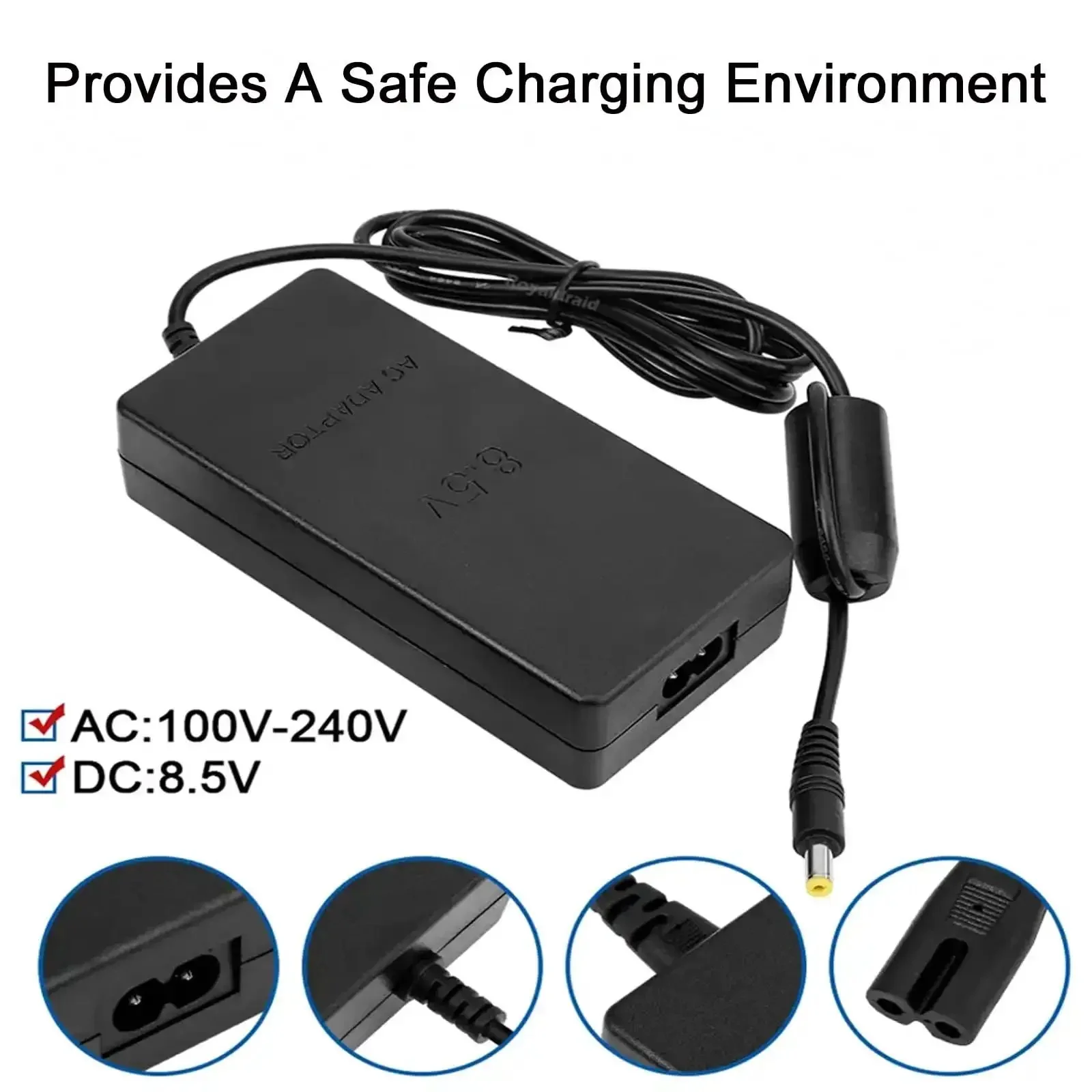 PS2 Slim 70000 Power Adapter Charger Kit With AV Cable, AC Cable And AV Cord Bundle, Plug And Play Power Supply For PS2 Console, Totally Compatible With PS2 70000 Series - Image 5