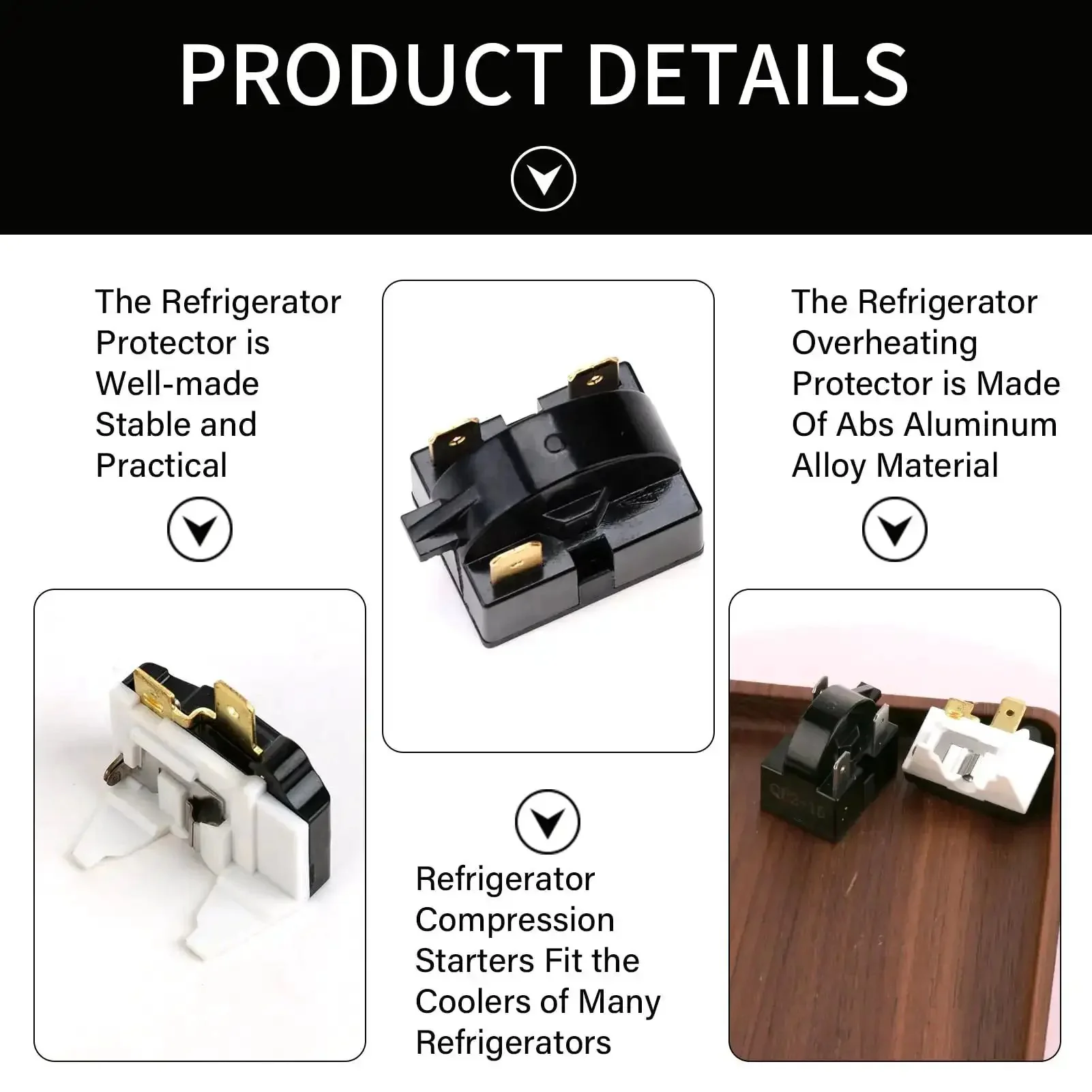PTC Refrigerator Start Relay And Overload Protector Kit With 3 Pin 15 Ohm Starter And 1 4HP Overload Compatible With LG Refrigerator Compressors Durable Easy Install Reliable Cooling System Component - Image 5