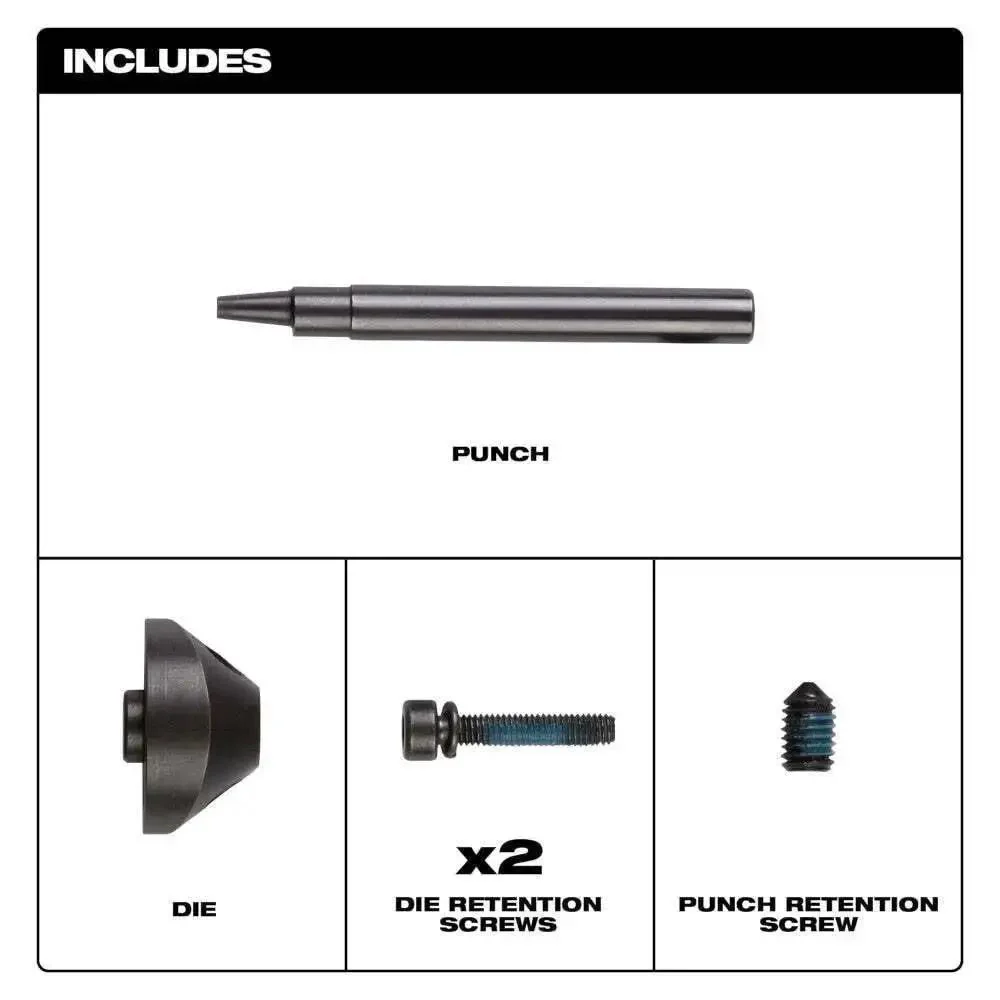 Punch And Die Set For M12 FUEL Nibbler Fits Milwaukee Tool 16 Gauge, Cuts Up To 18 Gauge Stainless Steel, Tool Free Accessory Change, 2476-20 Compatible, Heavy Duty Metalworking Attachment - Image 3