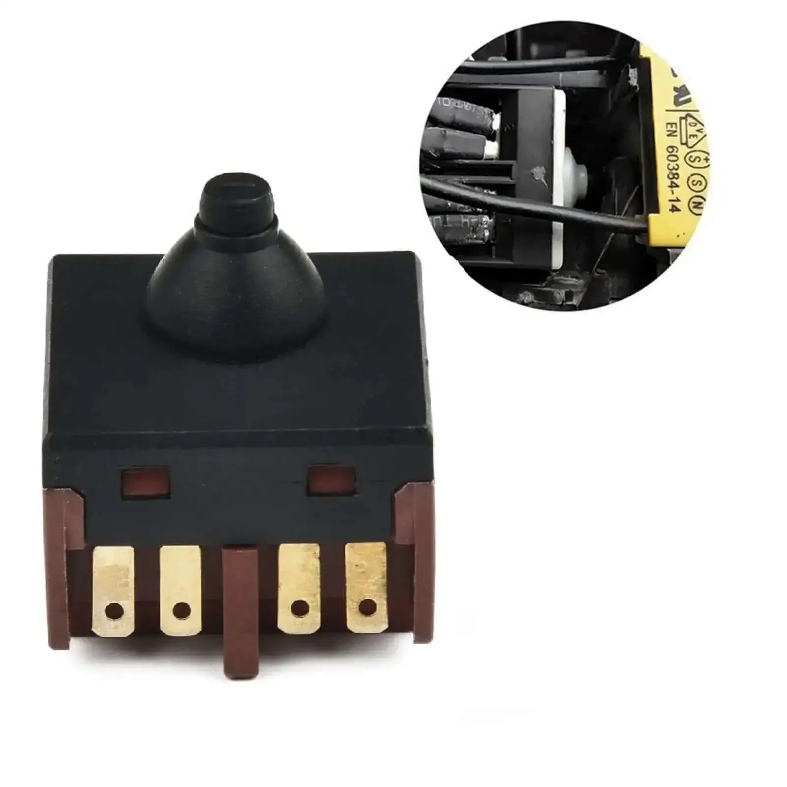 Push Button Switch Replacement For 100mm Angle Grinder 4 Inch Grinder Part Durable Black Accessory Ideal For Polisher And Grinder Maintenance No Fuss Replacement 2.5 X 2.5 Cm Size - Image 3