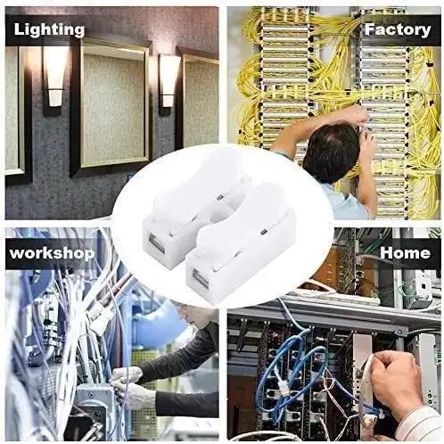 Push Quick Wire Connector Kit 55 Piece Boxed Set With Spring Type Cable Connectors White Terminal Block For DIY Home Lighting Projects And Automotive Wiring Durable Flame Retardant Engineering Plastic Construction - Image 5