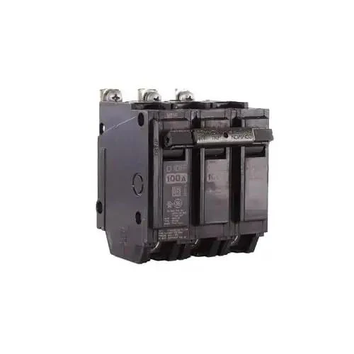 Q Line THQB320100 3 Pole Miniature Circuit Breaker 100A 120 240 VAC With Thermal Magnetic Trip And 10 kA Interrupt Bolt On Installation For Residential And Commercial Grade Power Protection - Image 2