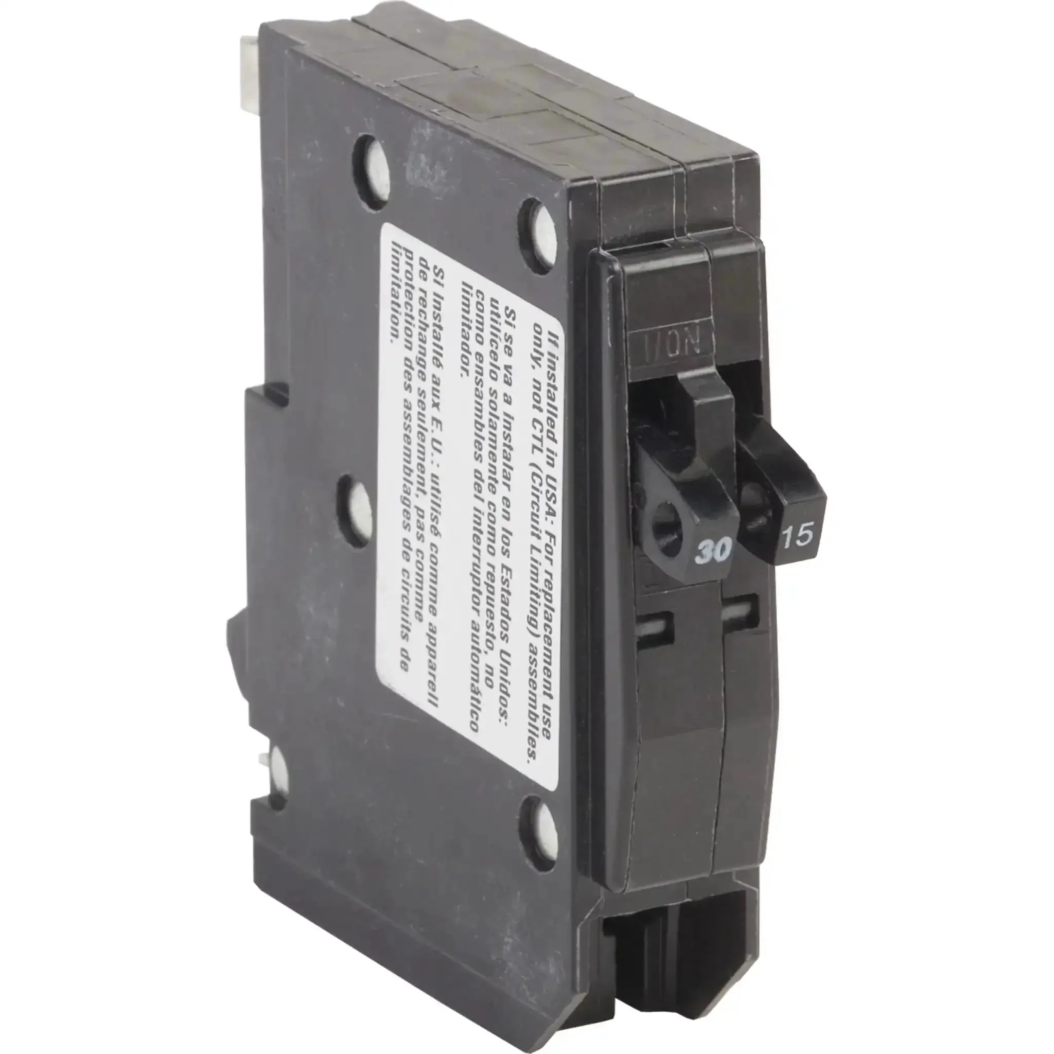QO3015 Miniature Circuit Breaker 240V 30/15A For Residential Panels, Series QO Thermal Magnetic Trip, Replacement Breaker For Load Centers, Easy Install And Reliable Electrical Safety