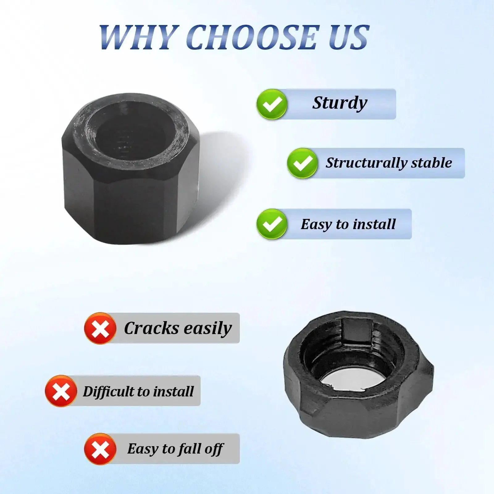 Quarter Inch Collet Nut Replacement for 2485-20 2486-20 2784-20 5192 5194 5196 Die Grinders and 2723-20 Compact Router, Tough As Nails Steel Build, Easy Install, High Fit for Long Lasting Performance - Image 3