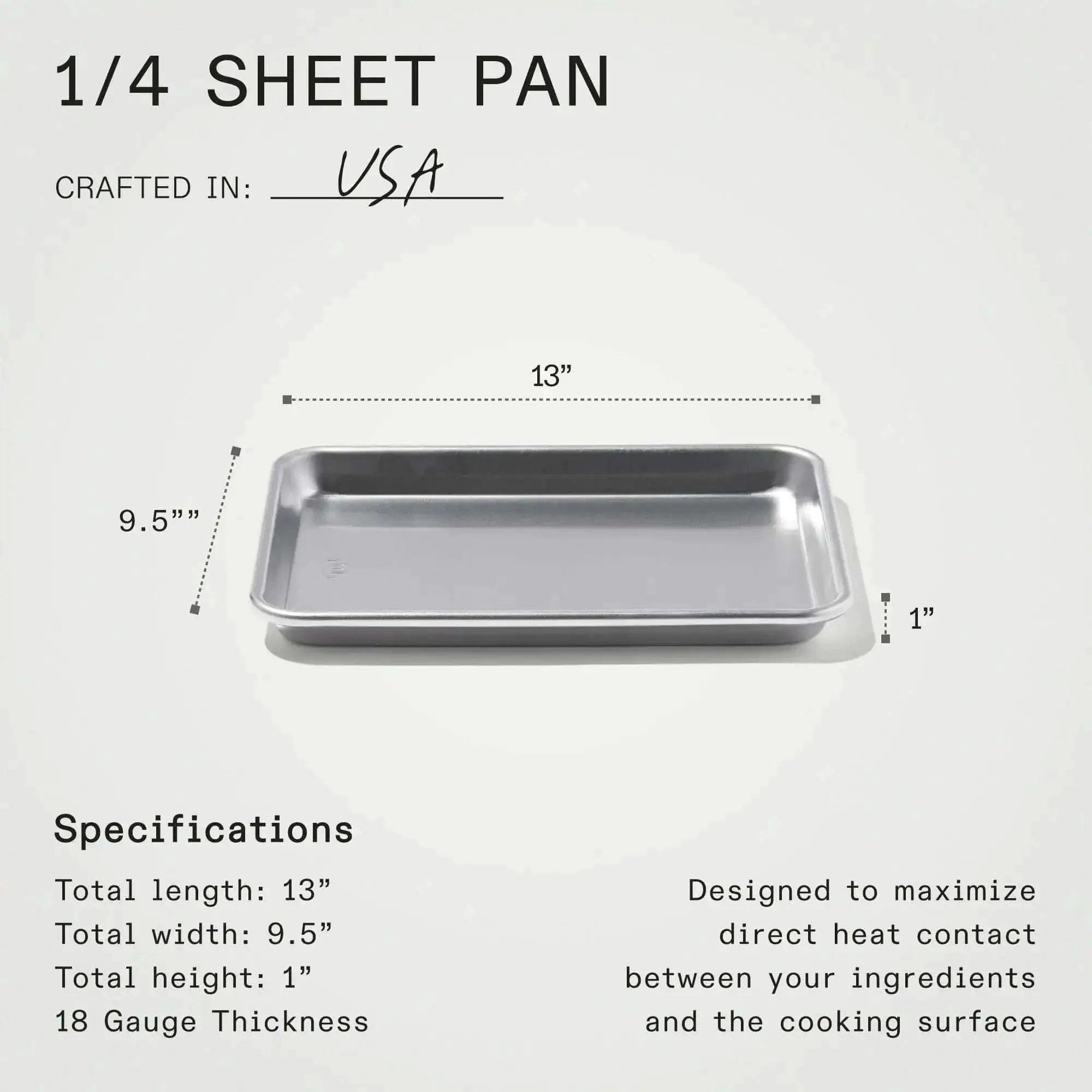 Quarter Sheet Pan For Home And Pro Kitchens, Commercial Grade Aluminum Bakeware, 9.5 By 13 Inches, One Inch Deep, Durable Professional Sheet Pan For Roasting, Baking, Freezing, And Meal Prep - Image 4