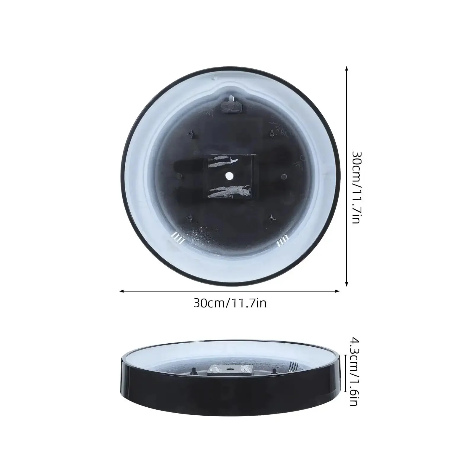Quartz Wall Back Cover For 12 Inch Round Clock Replacement Rear Panel Shell And Backplate DIY Timepiece Component With Narrow Edge Panel And Protective Back Panel - Image 4