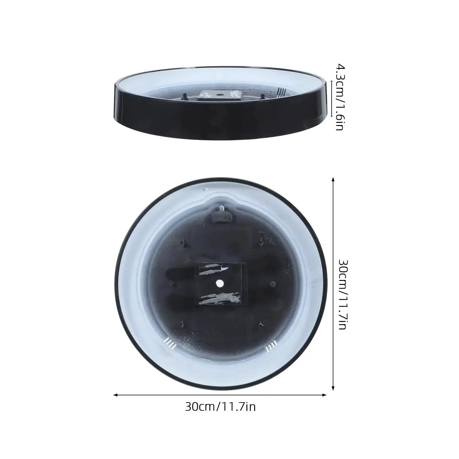 Quartz Wall Back Cover For 12 Inch Round Clock Replacement Rear Panel Shell And Backplate DIY Timepiece Component With Narrow Edge Panel And Protective Back Panel - Image 6