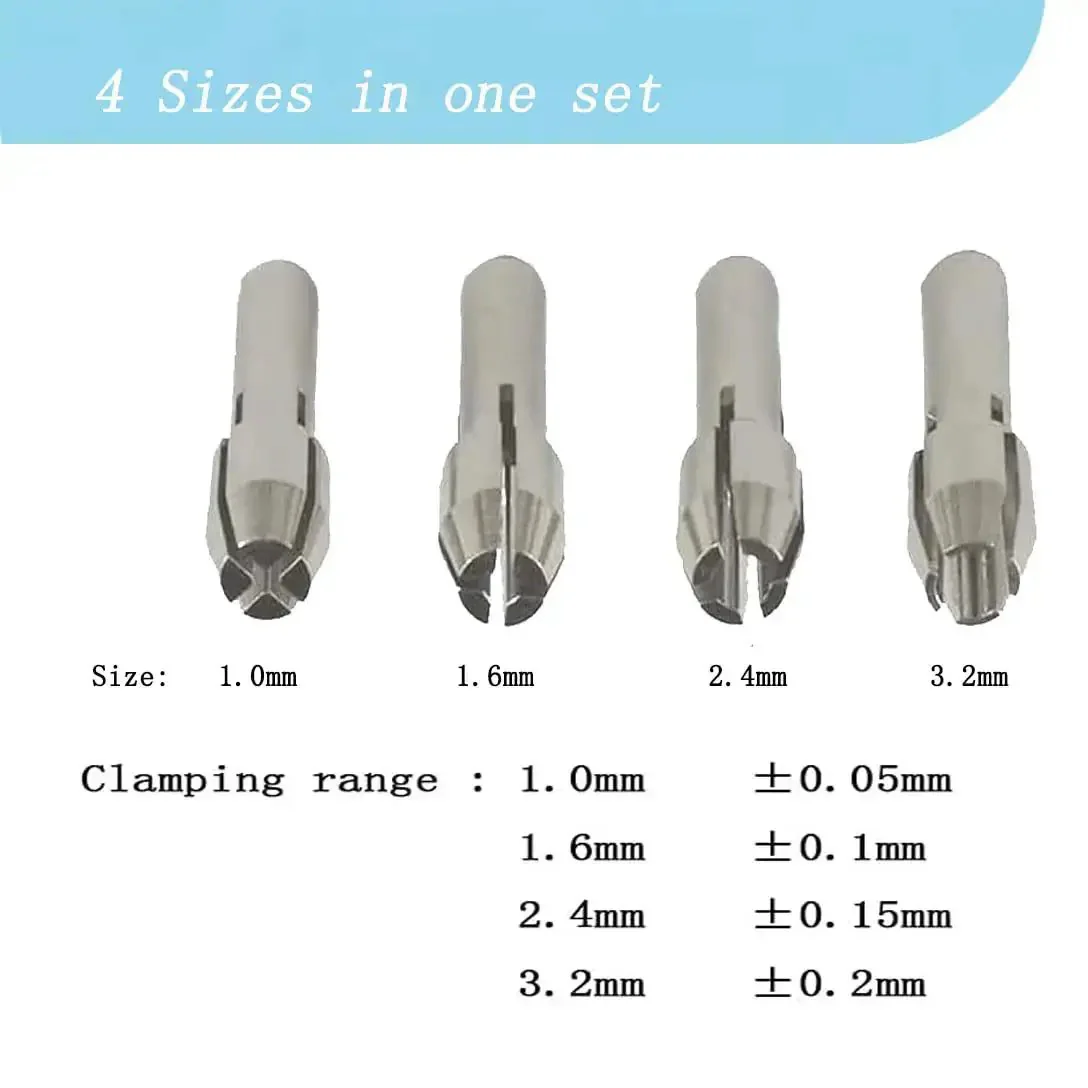 Quick Change Rotary Collet Set With Clamping Nuts For Dremel Tools 9Pcs Stainless Steel Four Claw Holder No Fuss Easy Swap Fits 4000 3000 8200 8100 800 Series - Image 6