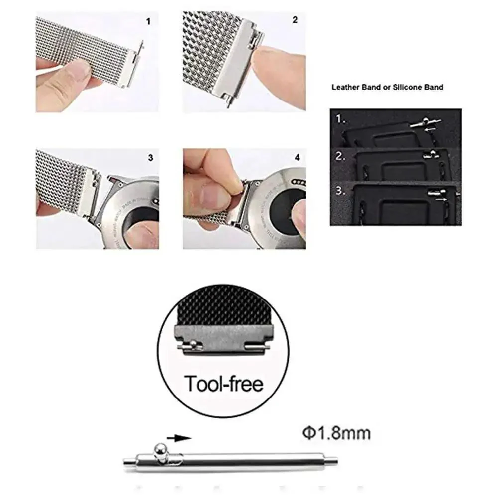 Quick Release Watch Spring Bar Pins 20 Piece Set 12Mm 14Mm 16Mm 18Mm 20Mm 22Mm 24Mm Stainless Steel With Watch Strap Repair Tool For Easy Strap Changes And Secure Fit - Image 6
