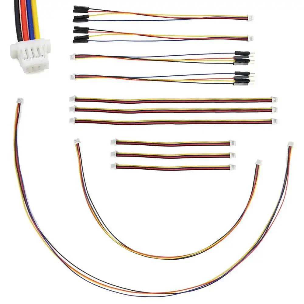 Qwiic I2C Cable Kit With Stemma QT Wires Includes 12 Color Coded Cables In Various Lengths For Fast Mess Free Hookups To Development Boards Sensor Breakouts And Breadboards 4 Pin SH1.0 Connector
