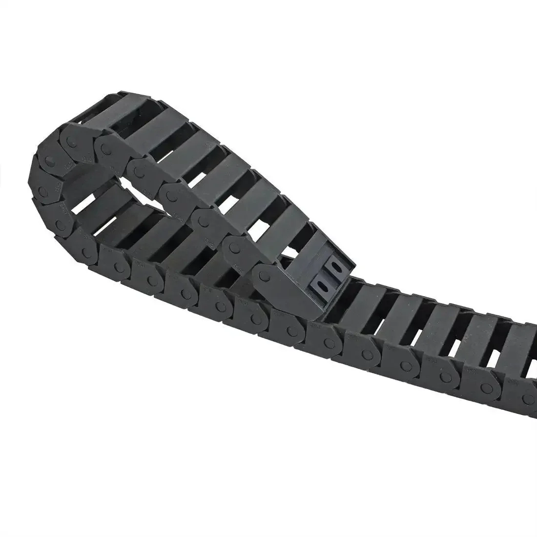 R28 Inner 15mm By 40mm Black Plastic Wire Carrier Drag Chain For CNC 1M Length Linkable Cable Carrier Reinforced Nylon Low Temperature Resistant Heavy Duty Cable Management - Image 5