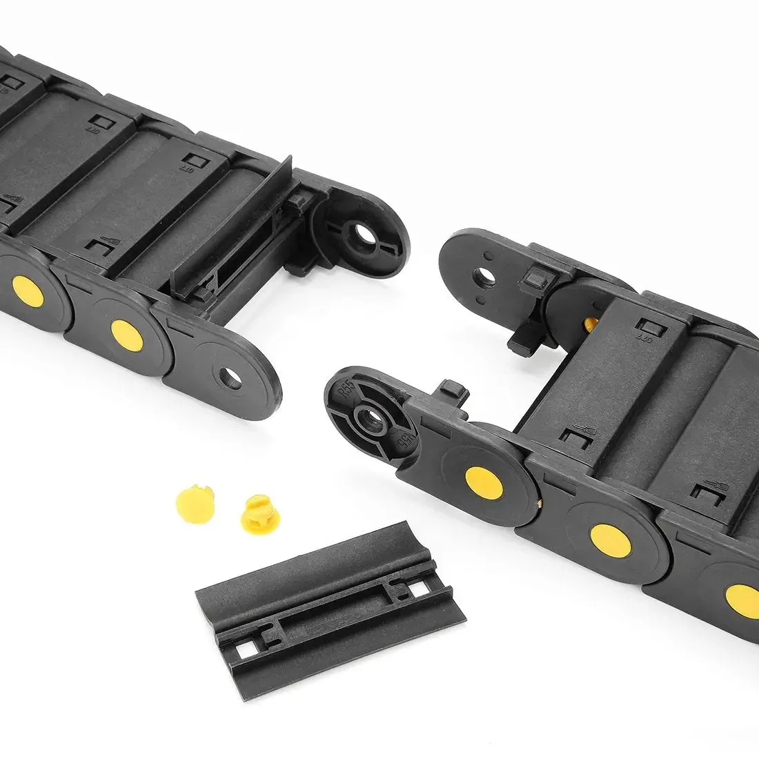 R55 25mm By 77mm Plastic Cable Drag Chain Wire Carrier With Openable Cover Closed Type 1 Meter Long Low Noise Wear Resistant Linkable For Robotics CNC And Industrial Machinery - Image 2