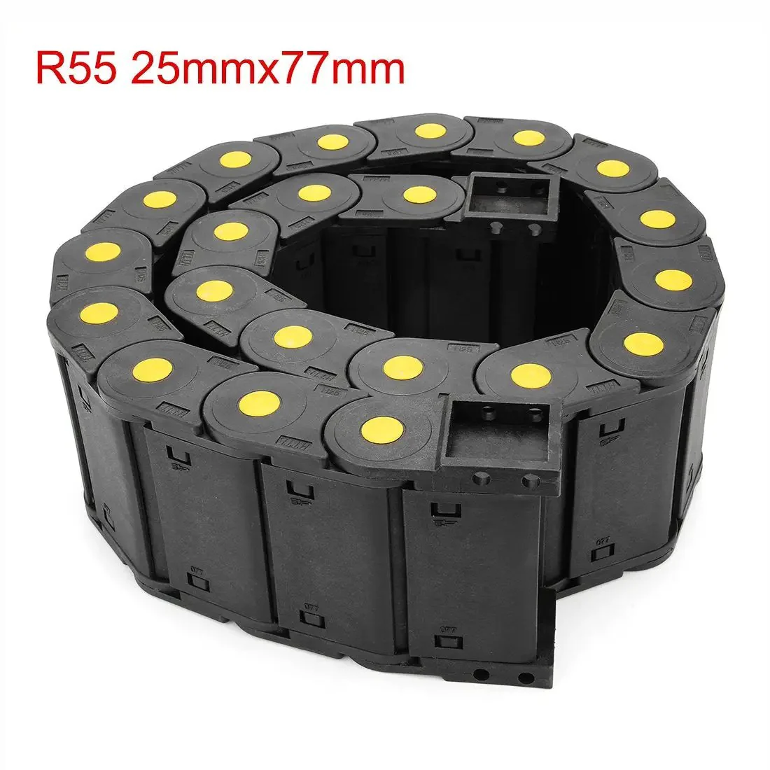 R55 25mm By 77mm Plastic Cable Drag Chain Wire Carrier With Openable Cover Closed Type 1 Meter Long Low Noise Wear Resistant Linkable For Robotics CNC And Industrial Machinery - Image 8