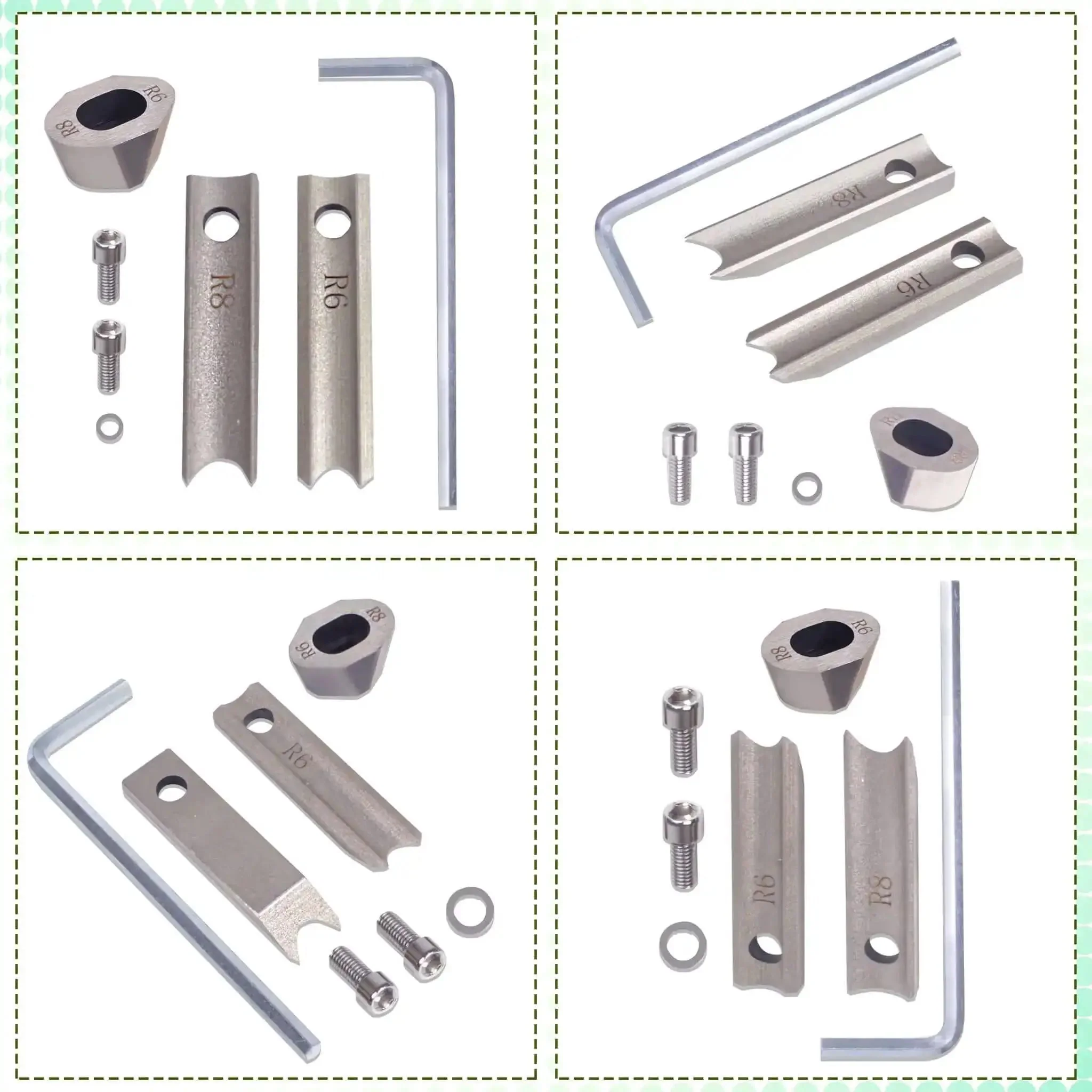 R6mm R8mm Metal Die Blade Replacement Kit for Corner Rounder Cutter Machine, 2 Upper Blades With Dual Bottom Blade, Pro Grade Workhorse, Heavy Duty Paper Card Punch Dies, 2 In 1 Precision Cutting Set - Image 7