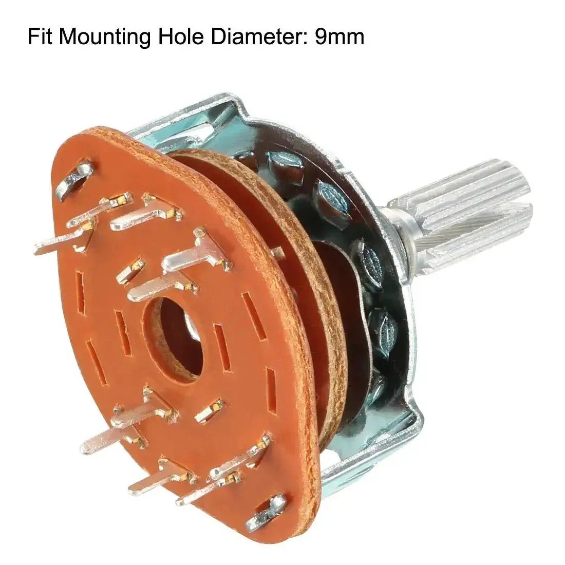 Rad 2 Pole 4 Position Band Selector Rotary Switch For Radio TV And Industrial Control Panels 9mm Mount Hole 6mm Shaft 11.5mm Length 10 Pins Pack Of 2 Ideal For Hobbyists And Professional Electronics Projects - Image 3