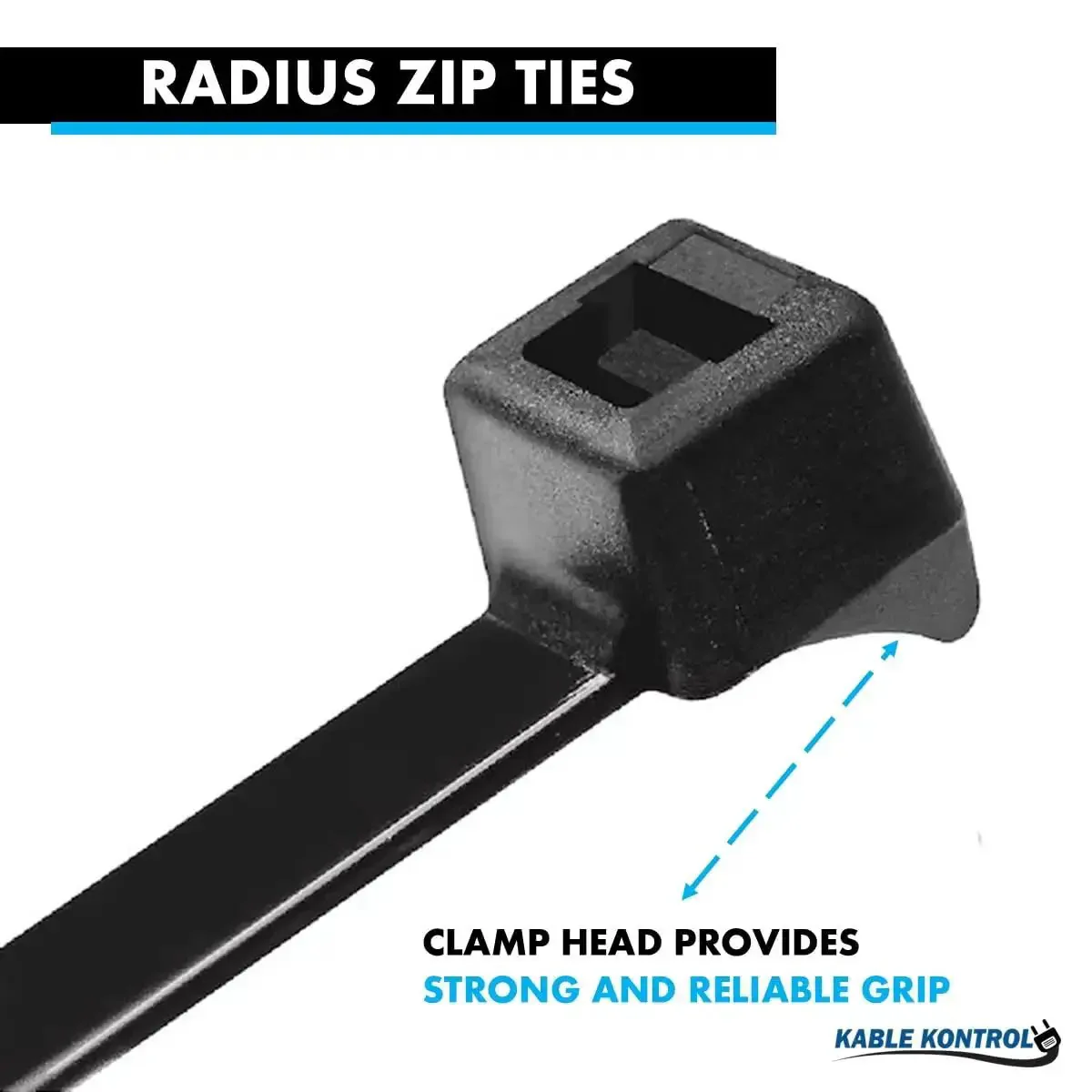 Radius Clamp Head Hose And Cable Ties 4 Inch 100 Pack Nylon Zip Ties With 18 Lbs Tensile Strength UV And Chemical Resistant For Indoor Outdoor Industrial Use Black Beefy Heavy Duty Outdoor Grade - Image 6