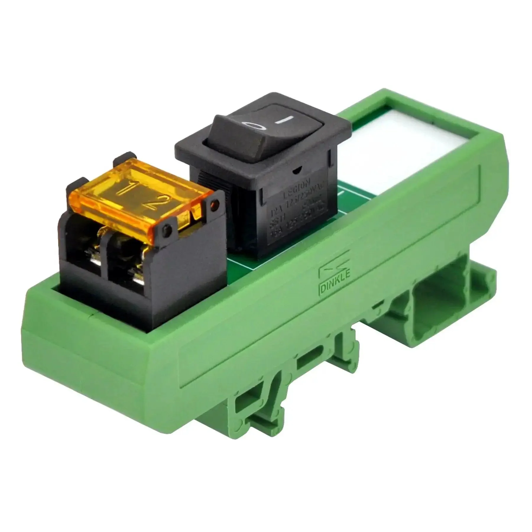 Rail Mount Rocker Switch Module For 10 Amp Power, Compatible With 250VAC Or 50VDC, One Channel, Easy On Off Rocker, Removable Cover, Metric M3 Screw Compatible, 7.62mm Pitch, Vinyl Insulated Spade Connectors, Supports 16 To 14 AWG Cables - Image 8