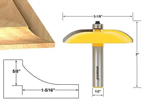 Raised Panel Cabinet Door Router Bit Cove Cut, Three And One Eighth Inch Diameter, One Half Inch Shank, Center Panel For Standard Rail And Stile Doors, Pro Grade C3 Micro-Grain Tungsten Carbide, Perfect For Custom Cabinetry Projects - Image 2