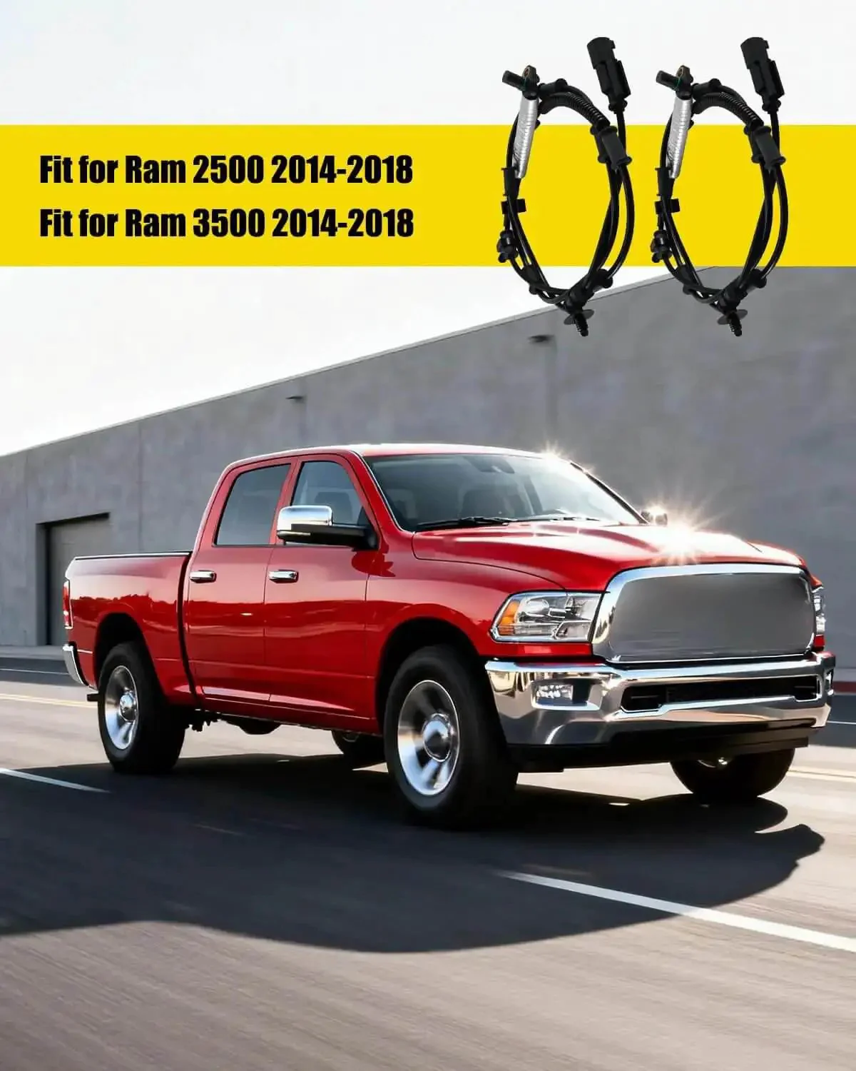 Ram Front ABS Wheel Speed Sensor Replacement Kit For 2014 2015 2016 2017 2018 2500 3500 Left And Right 2Pcs Real Time Wheel Speed Monitoring For Smooth Braking And Easy Install - Image 4