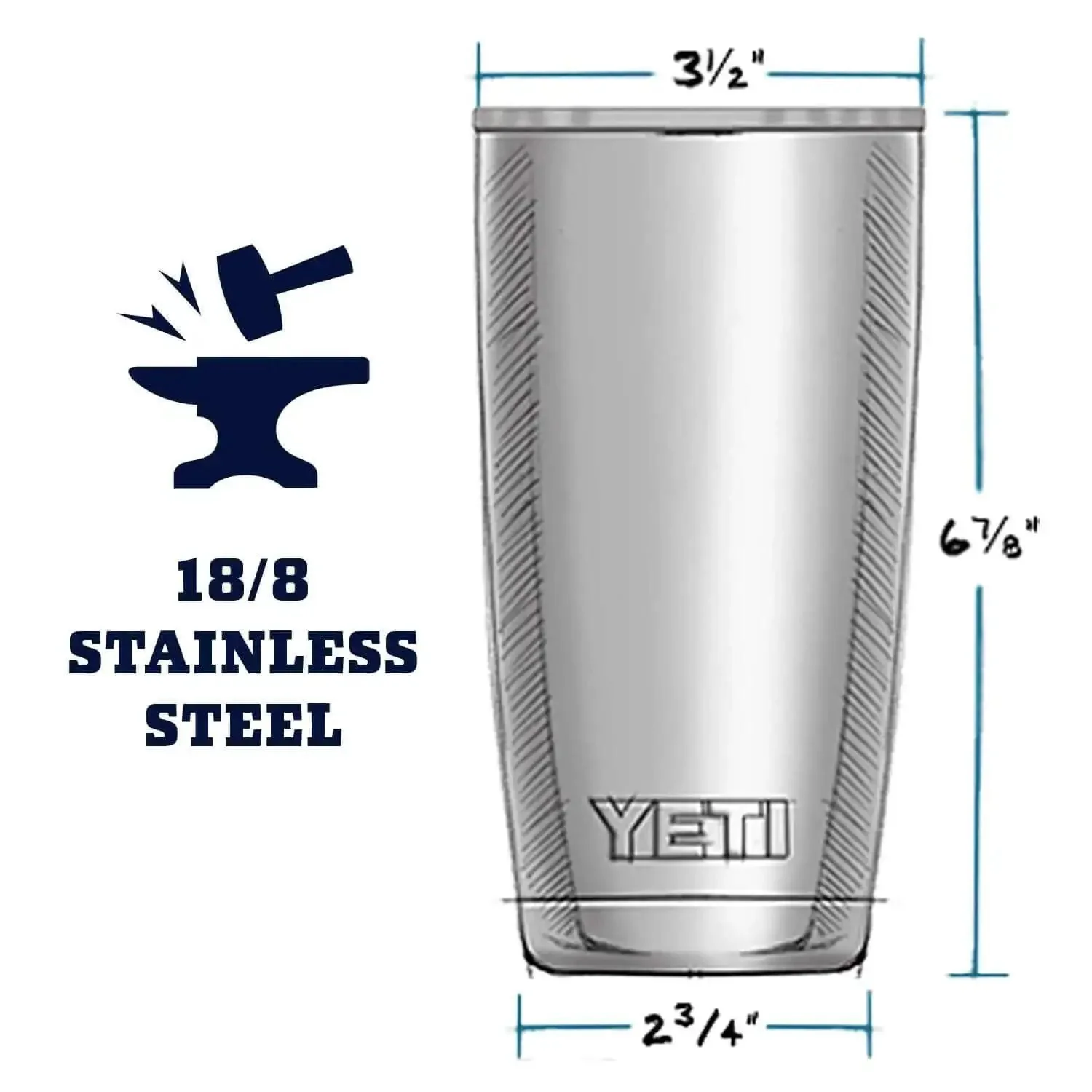 Rambler 20 Oz Tumbler Stainless Steel Vacuum Insulated With MagSlider Lid Black For Water Coffee Beer On The Go No Sweat Design Durable BPA Free Dishwasher Safe Kitchen Outdoor - Image 7