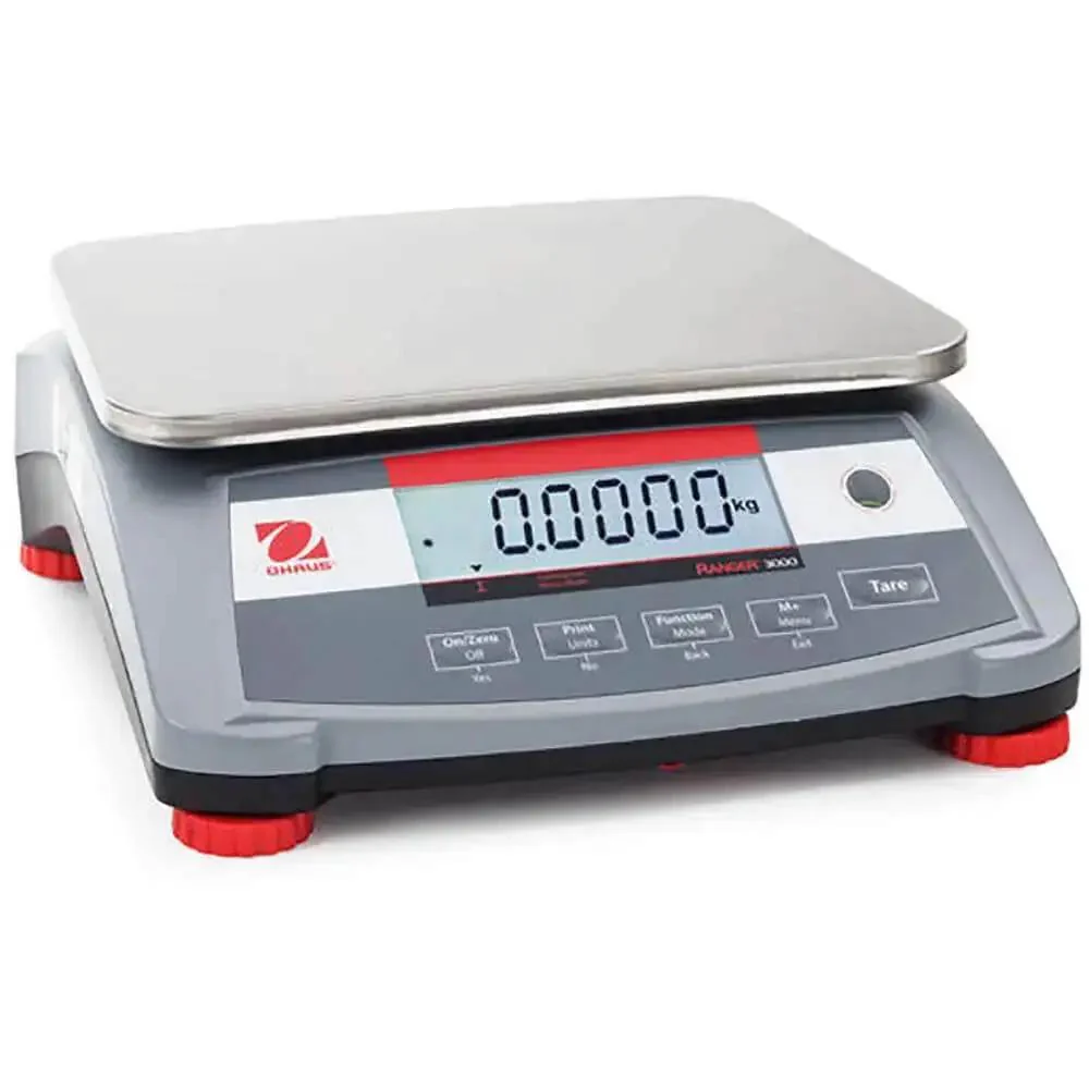 Ranger 3000 Compact Bench Scale With 60 Lb And 30 Kg Capacity, 0.001 Kg Readability, NTEP And Measurement Canada Approved, Ideal For Weighing, Parts Counting, Check Weighing, Percent Weighing, Dynamic Weighing, Hold And Accumulation