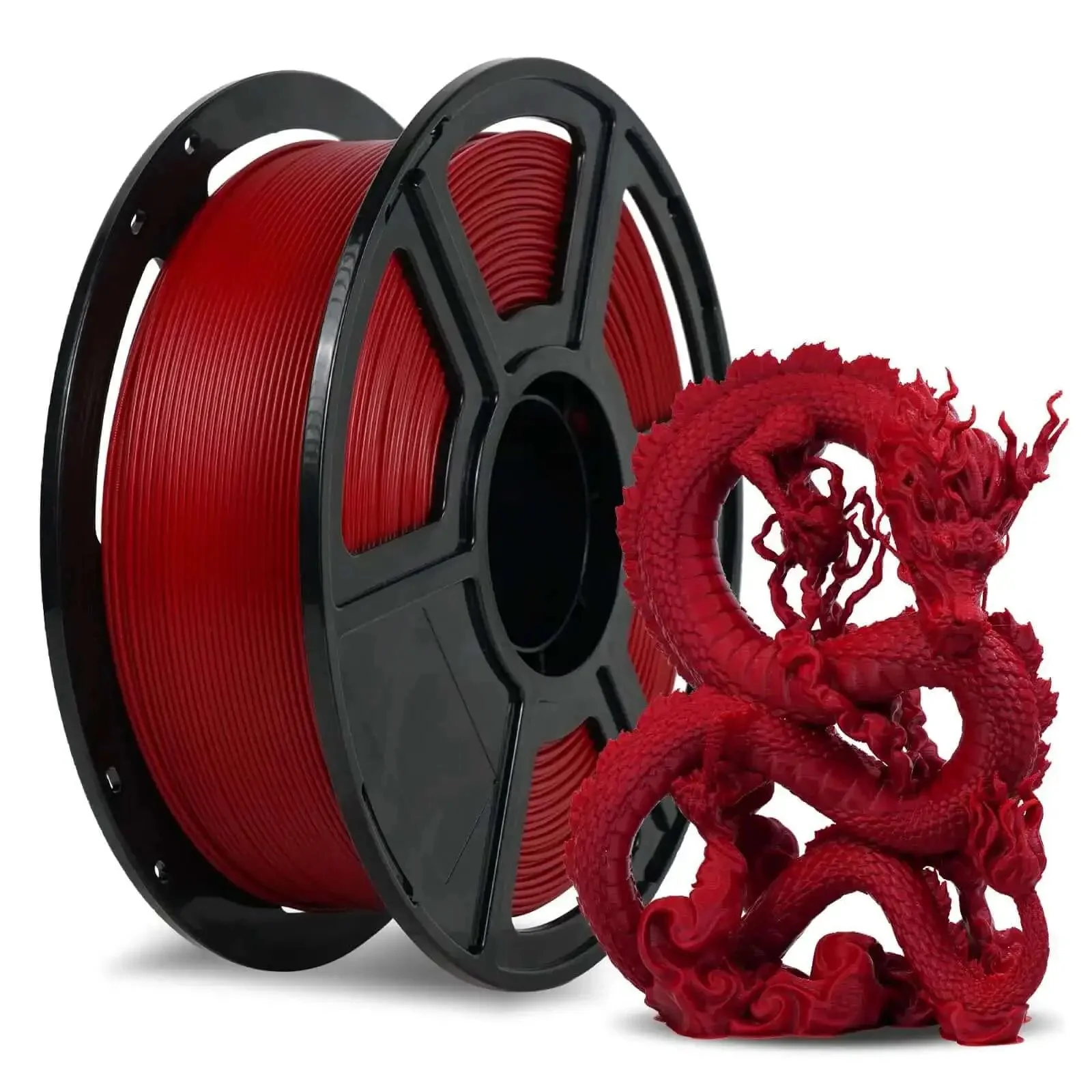 Rapid PLA Filament Ruby Red 1.75mm 1kg Spool For Ultra Fast 3D Printing Up To 500mm Per Second With Precise Dimensional Accuracy Plus Or Minus 0.02mm For Smooth Consistent Pro Grade Prints