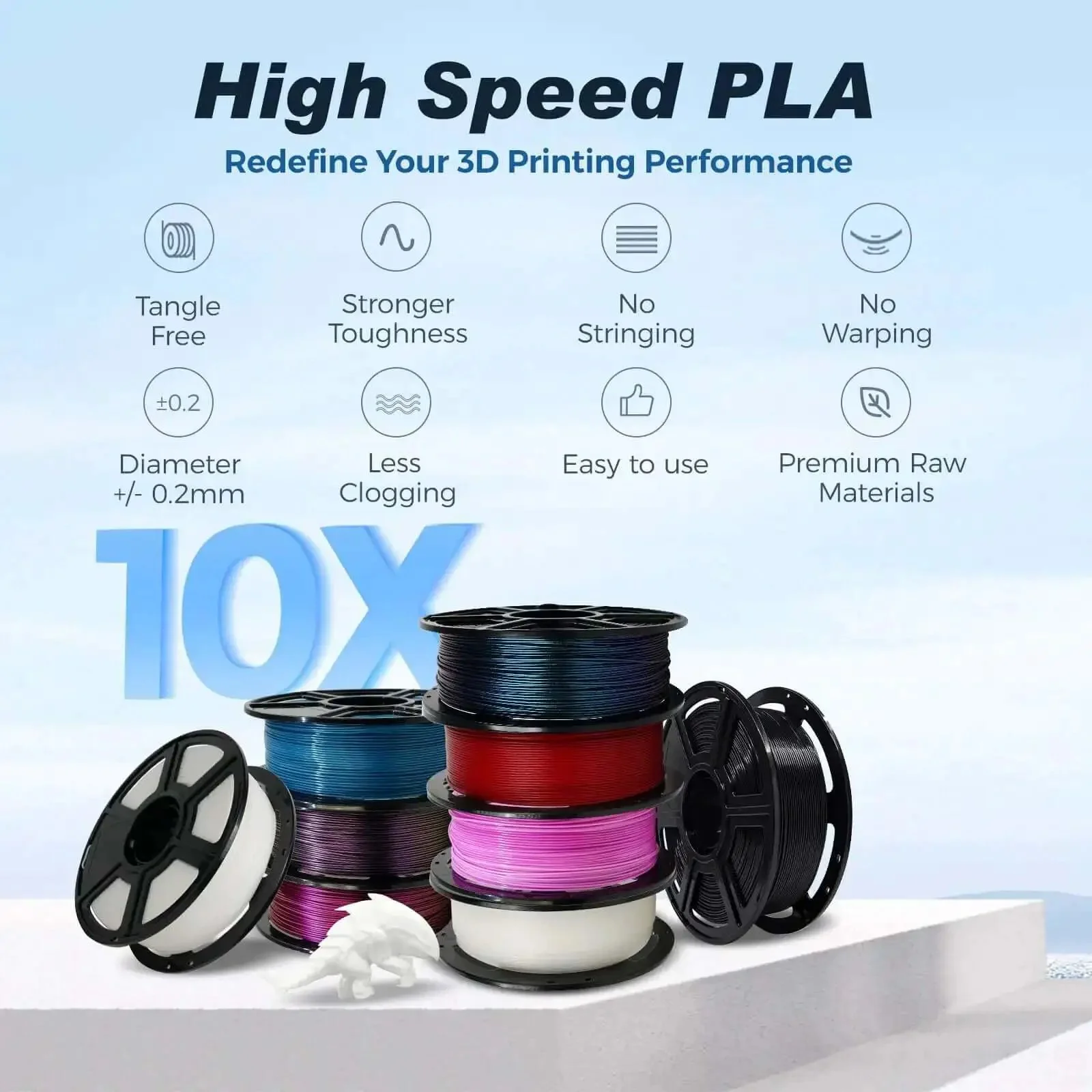 Rapid PLA Filament Ruby Red 1.75mm 1kg Spool For Ultra Fast 3D Printing Up To 500mm Per Second With Precise Dimensional Accuracy Plus Or Minus 0.02mm For Smooth Consistent Pro Grade Prints - Image 7