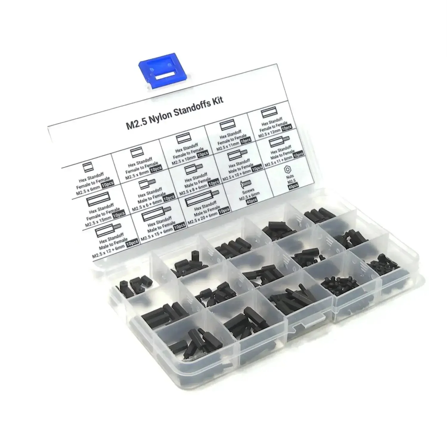 Raspberry Pi Nylon M2.5 Standoff Kit With Screws Nuts Spacers And Standoffs 210 Pieces For DIY Projects Including FPV RC Drones And PC Mods Durable Nylon Construction For Long Lasting Use In DIY Projects And Robotics