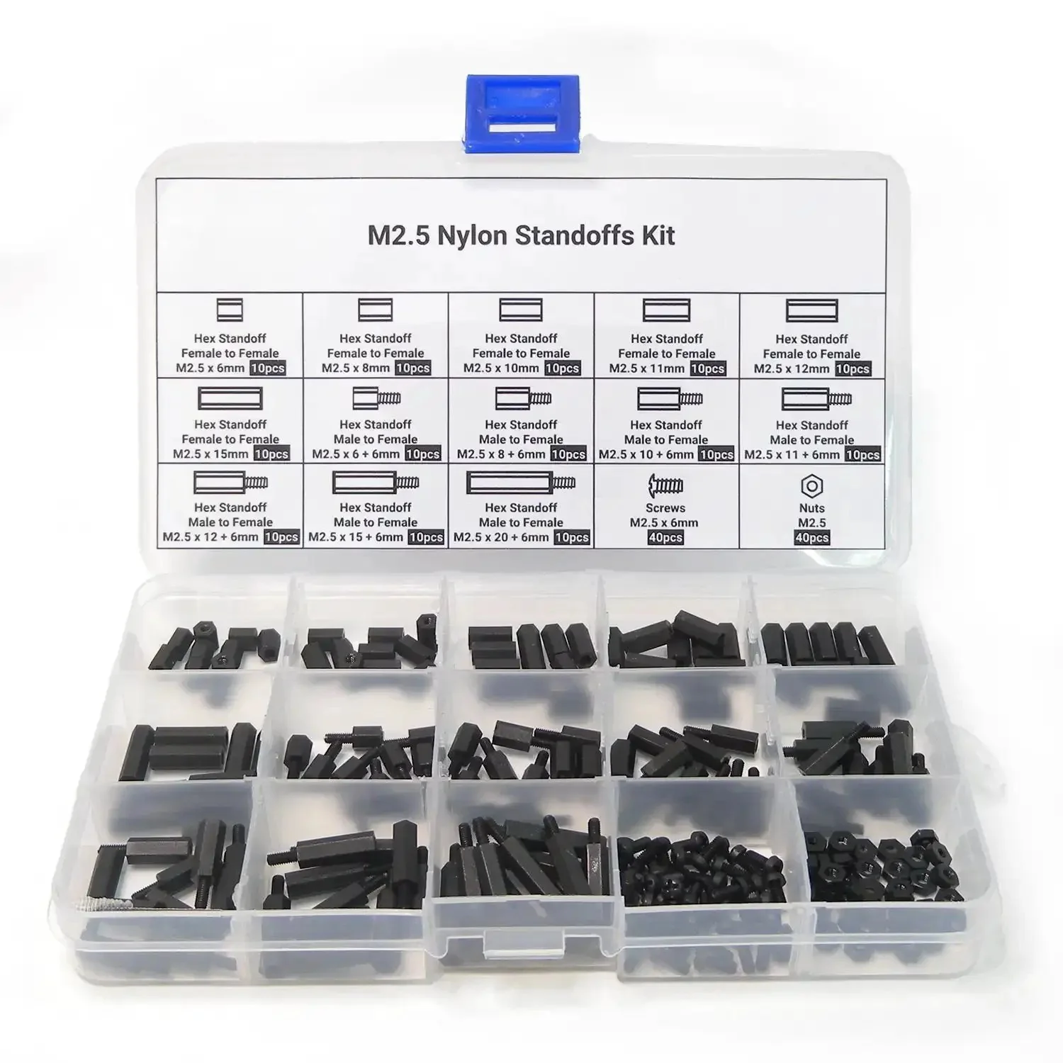 Raspberry Pi Nylon M2.5 Standoff Kit With Screws Nuts Spacers And Standoffs 210 Pieces For DIY Projects Including FPV RC Drones And PC Mods Durable Nylon Construction For Long Lasting Use In DIY Projects And Robotics - Image 4