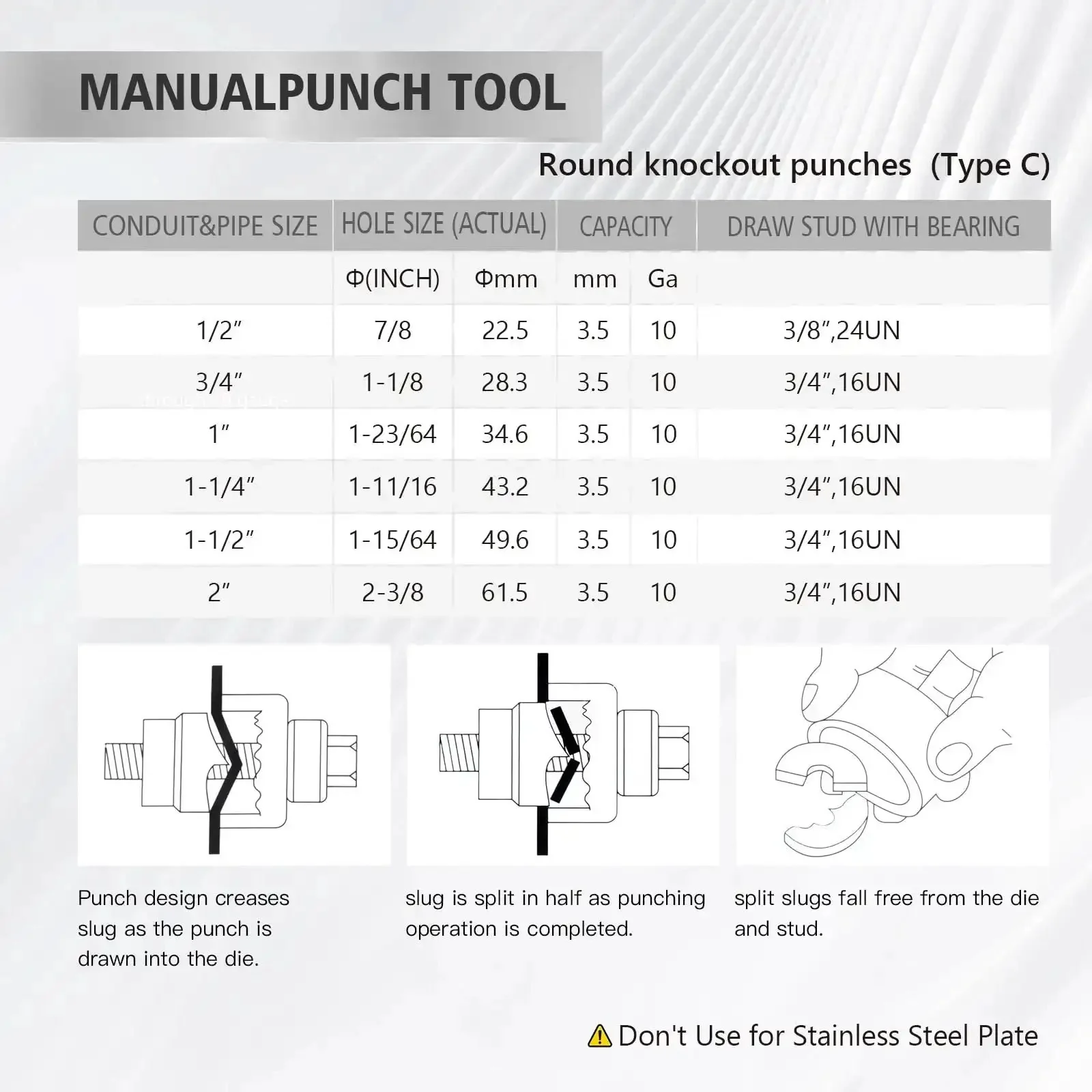 Ratchet Knockout Hole Punch Driver Kit Workhorse One Half To Two Inch Slug Buster KO Tool Set For Electrical Conduit And Panel Work With Ergonomic Long Handle Delivers Clean Round Holes And Easy Manual Operation - Image 5