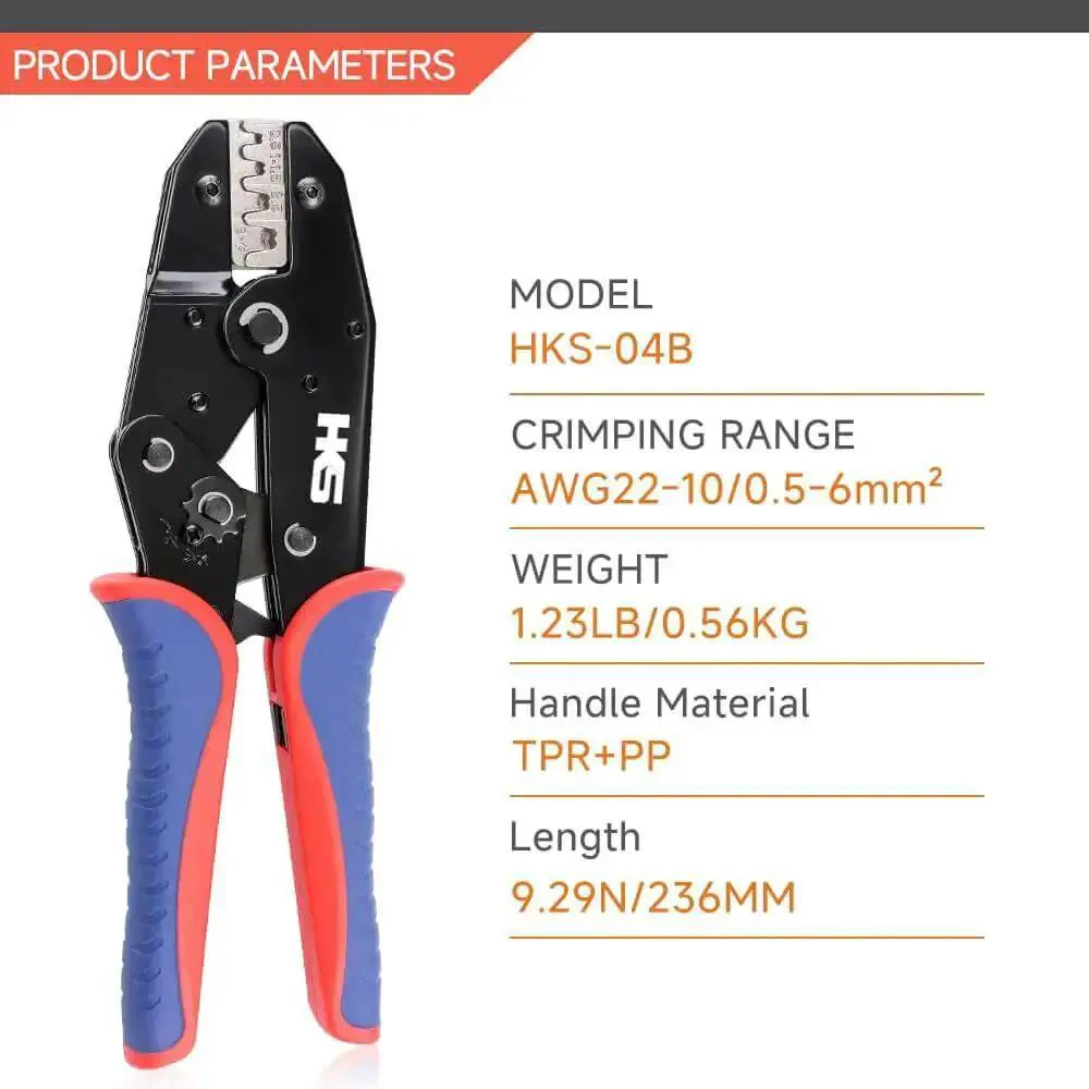 Ratcheting Crimping Tool For Non-Insulated Open Barrel Terminals And Receptacles, U Shaped Crimper For AWG 20-10 0.5-6mm2 Wires, Pro Grade Electrical Crimp Tool Built For DIYers And Pros With Precise Ratchet Mechanism For Clean, Deep Crimps - Image 6