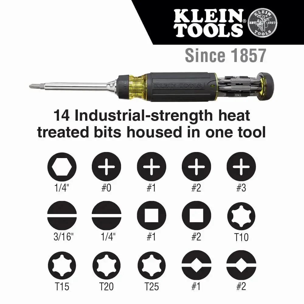 Ratcheting Multi-Bit Screwdriver 15-In-1 With Phillips Slotted Square Torx And Combo Bits Plus One Quarter Inch Nut Driver On-Handle Bit Storage For Quick All-Day Driving And Pro-Grade Built-To-Last Bits - Image 14