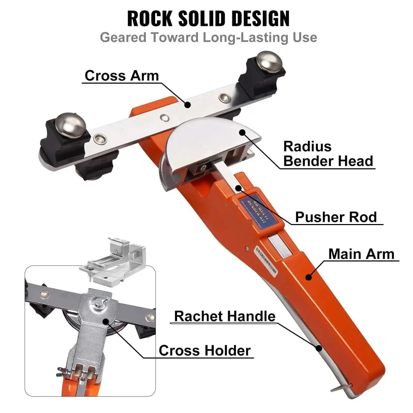 Ratcheting Pipe Bender Kit With 7 Dies And Pipe Cutter For Air Conditioning And Refrigerator Repair, Compact Tubing Bender For One Quarter To Seven Eighths Inch Tubes, Reversible 90 Degree Bends In Tight Spaces - Image 3