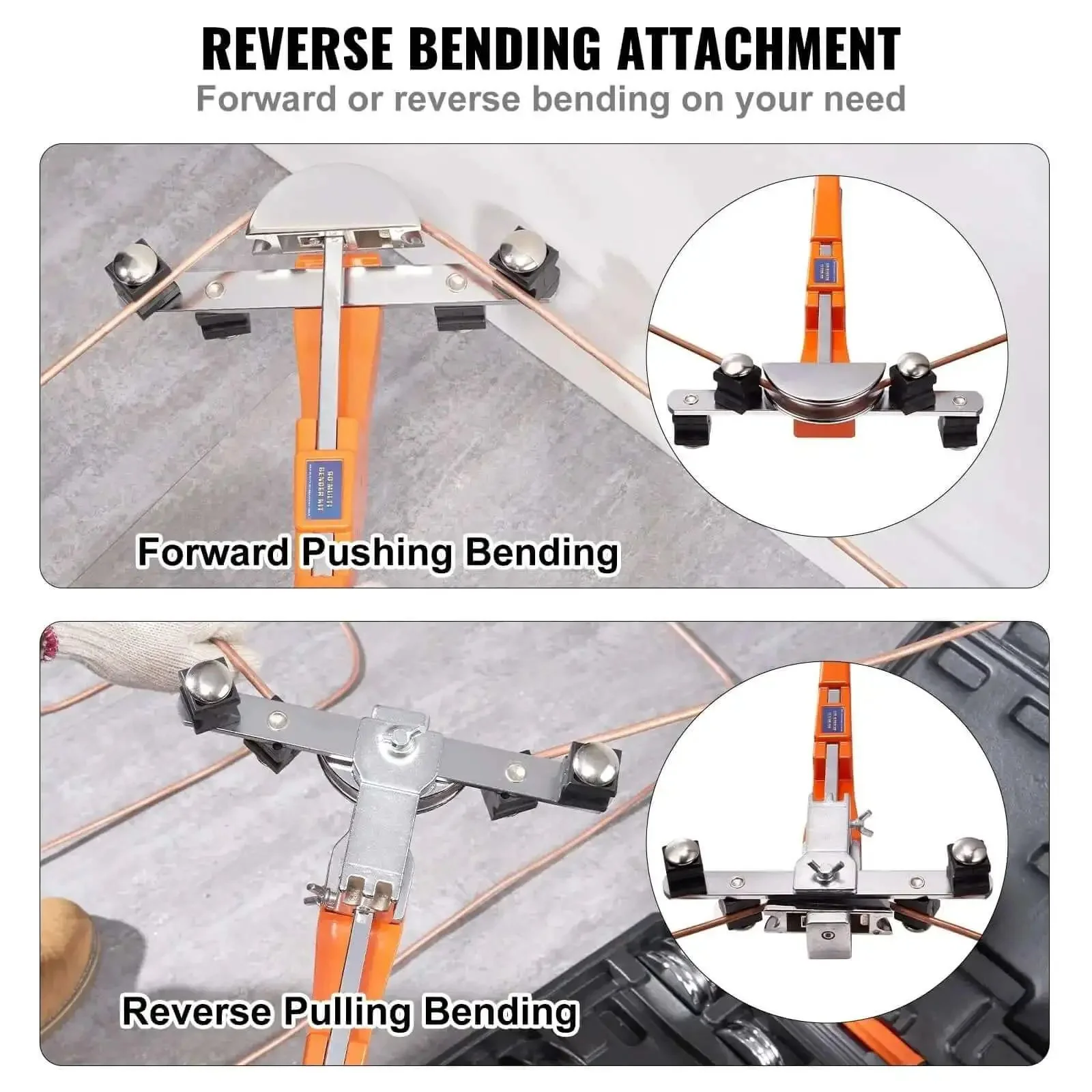 Ratcheting Pipe Bender Kit With 7 Dies And Pipe Cutter For Air Conditioning And Refrigerator Repair, Compact Tubing Bender For One Quarter To Seven Eighths Inch Tubes, Reversible 90 Degree Bends In Tight Spaces - Image 4