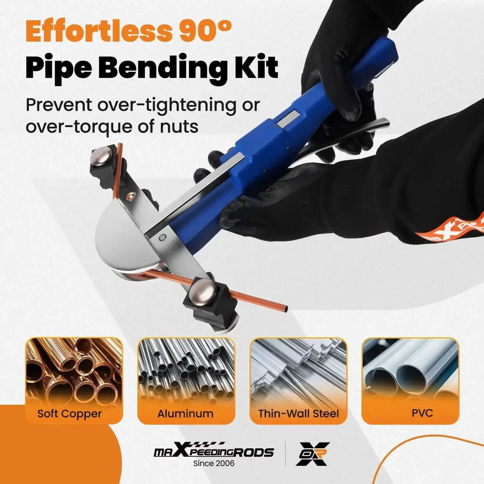 Ratcheting Pipe Bender Kit With 7 Interchangeable Dies For 1/4 To 7/8 Inch Tubing Copper Or Aluminum 90 Degree Bends Forward And Reverse Tool Ideal For HVAC Auto And Hydraulic Work - Image 8