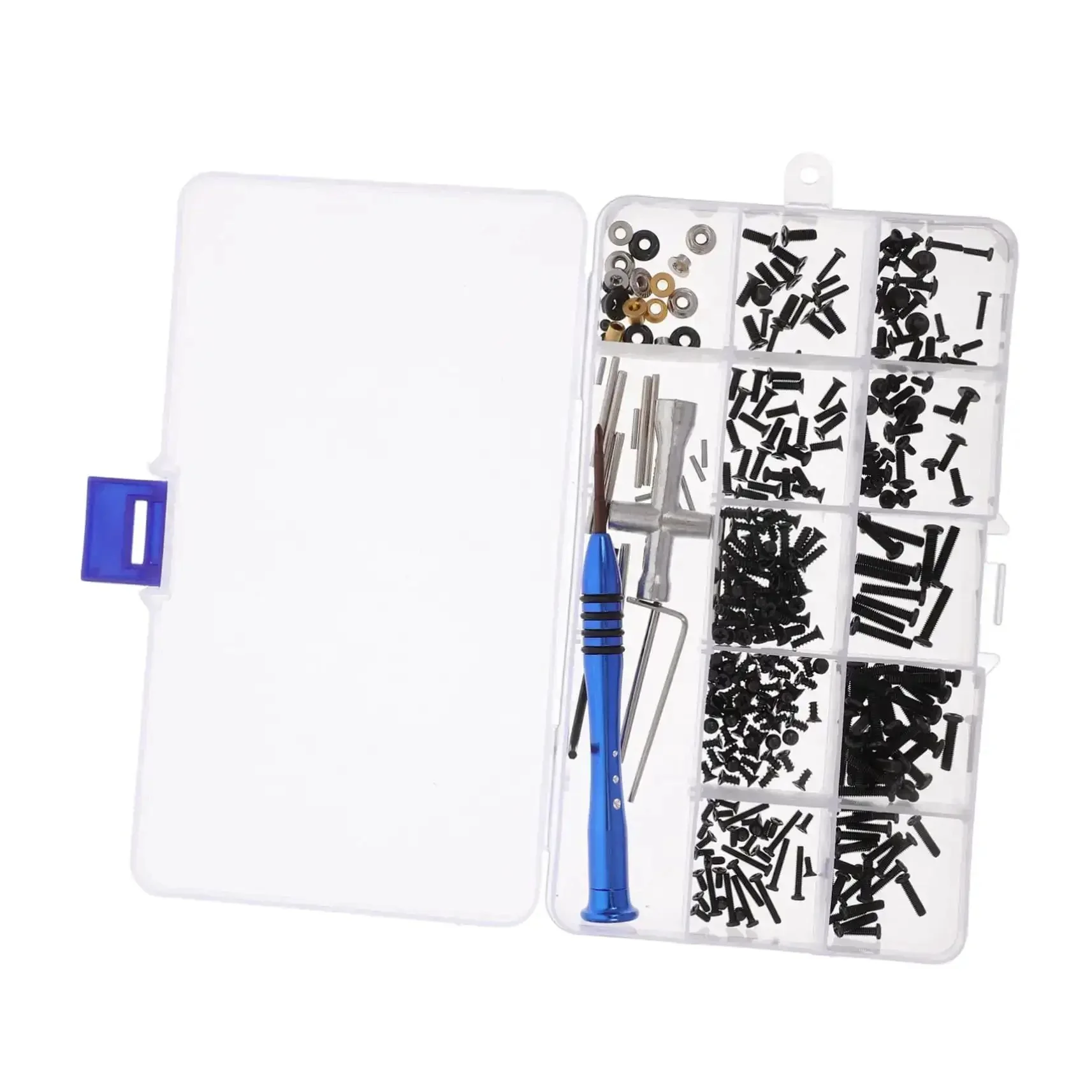 Rc Car Screw Tool Kit With Compact Storage Box, Gasket And Replacement Fasteners, Multi Model Compatibility, Durable Iron Tools And Wrench For Easy Maintenance And Quick Repairs
